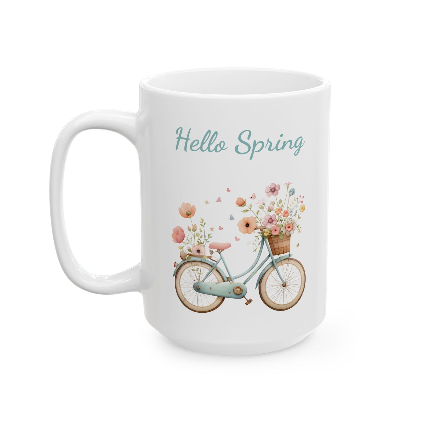 Hello Spring Vintage Bicycle Mug