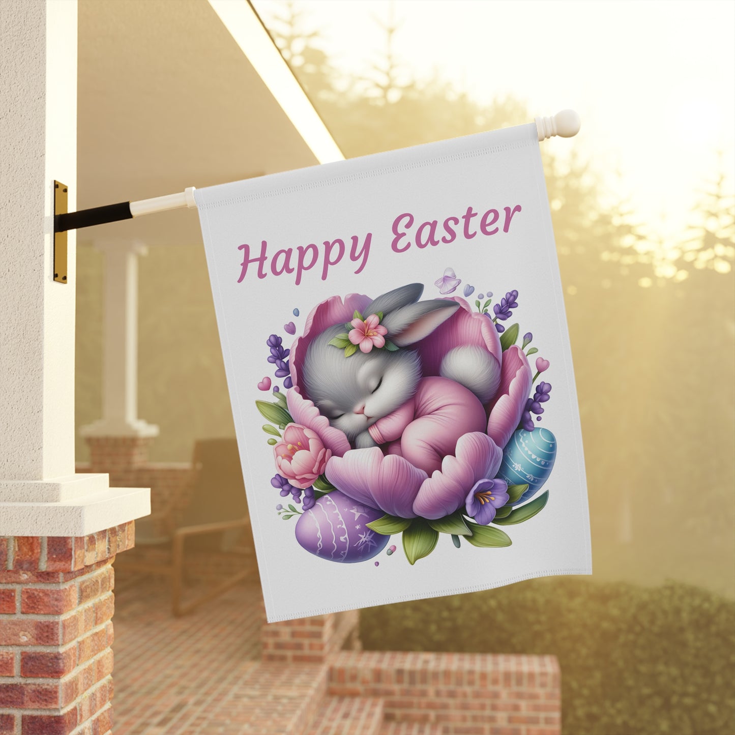 Sleeping Bunny Easter Garden Flag