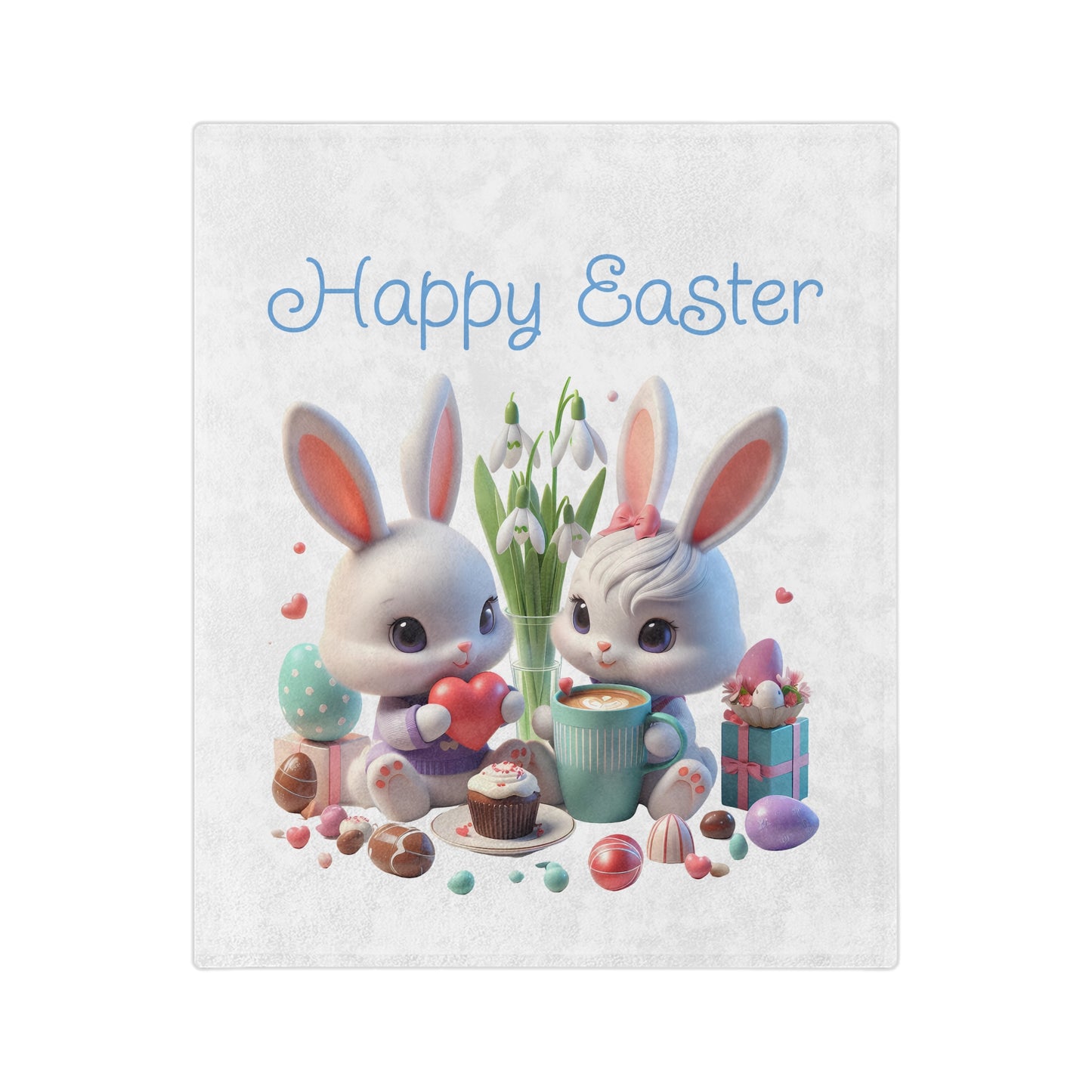 Precious Easter Bunnies Velveteen Blanket