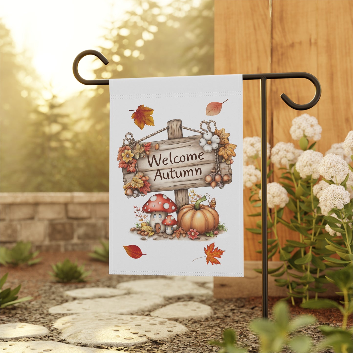 Whimsical Welcome Autumn Garden Flag