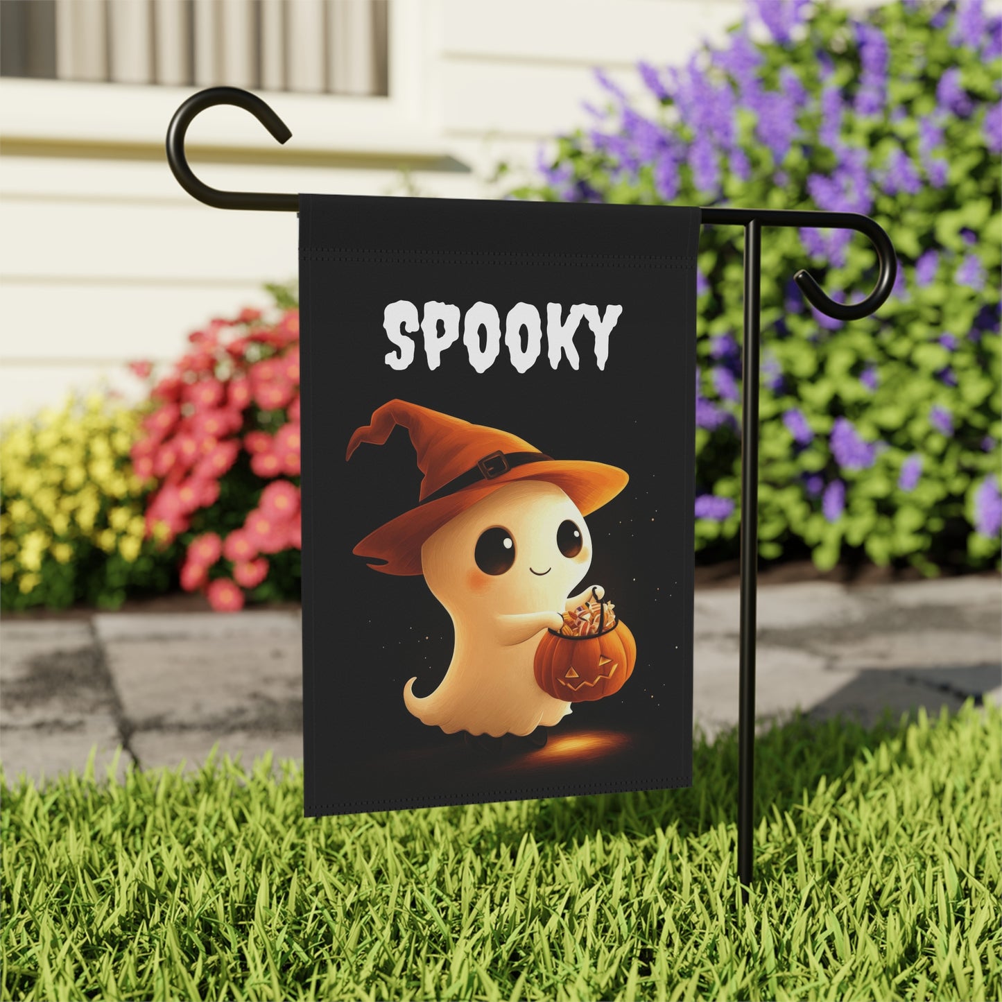 Cute Spooky Ghost Garden Flag