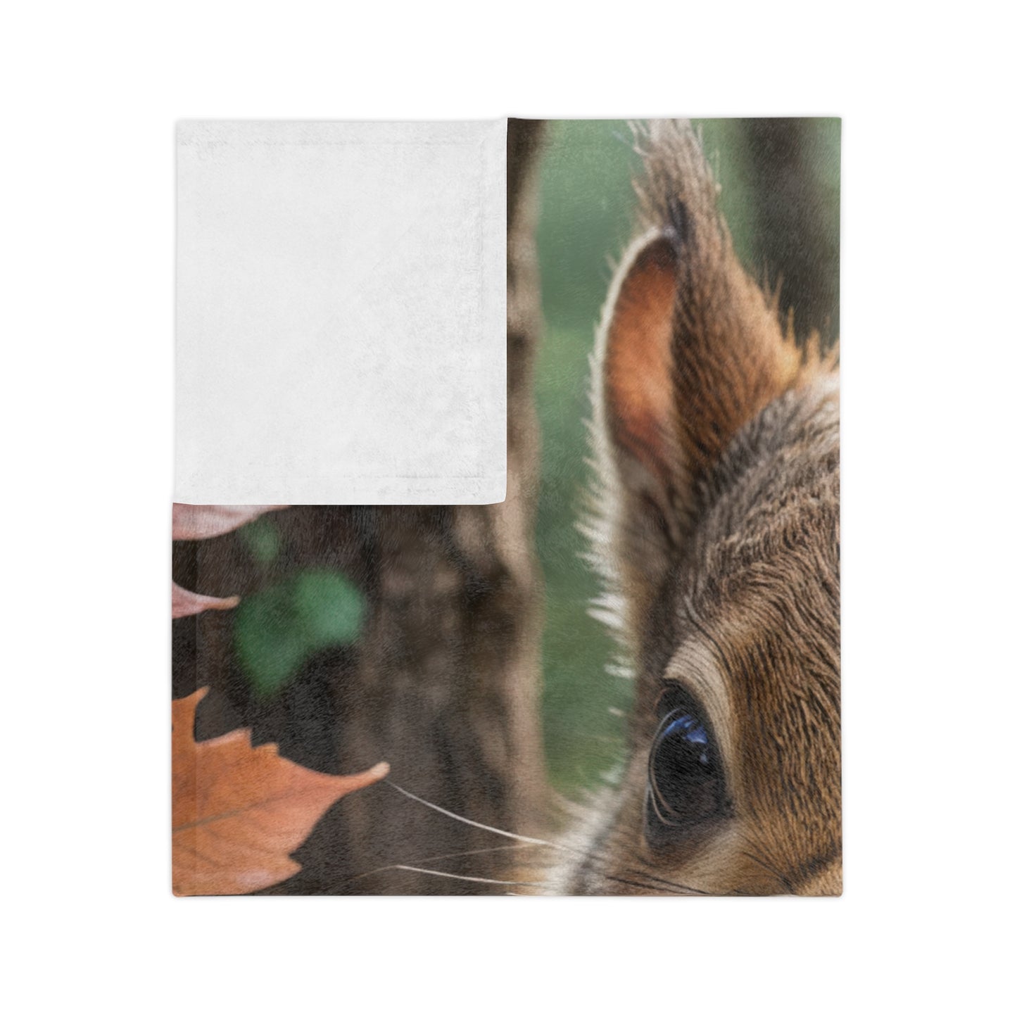 Cute Squirrel with Autumn Leaf Velveteen Blanket