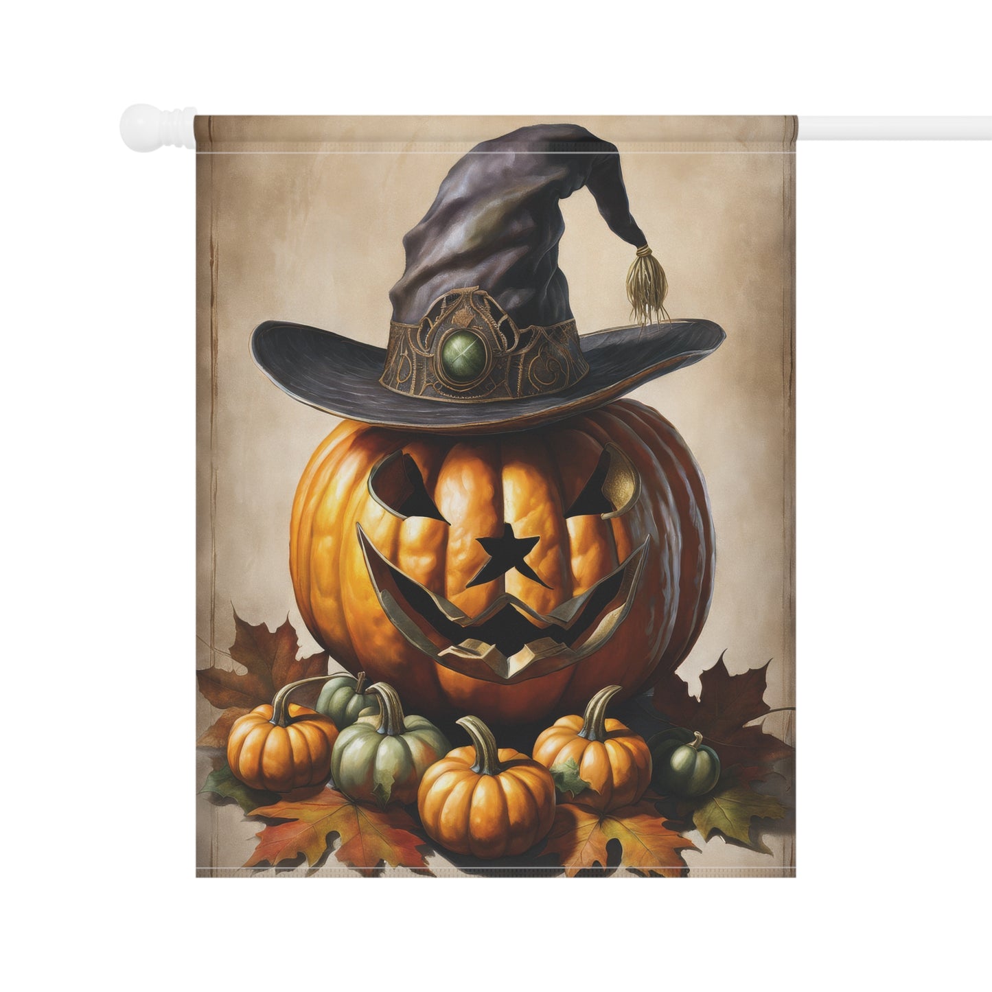 Creepy  Rustic Jack-O-Lantern Halloween Garden Flag/ House Banner