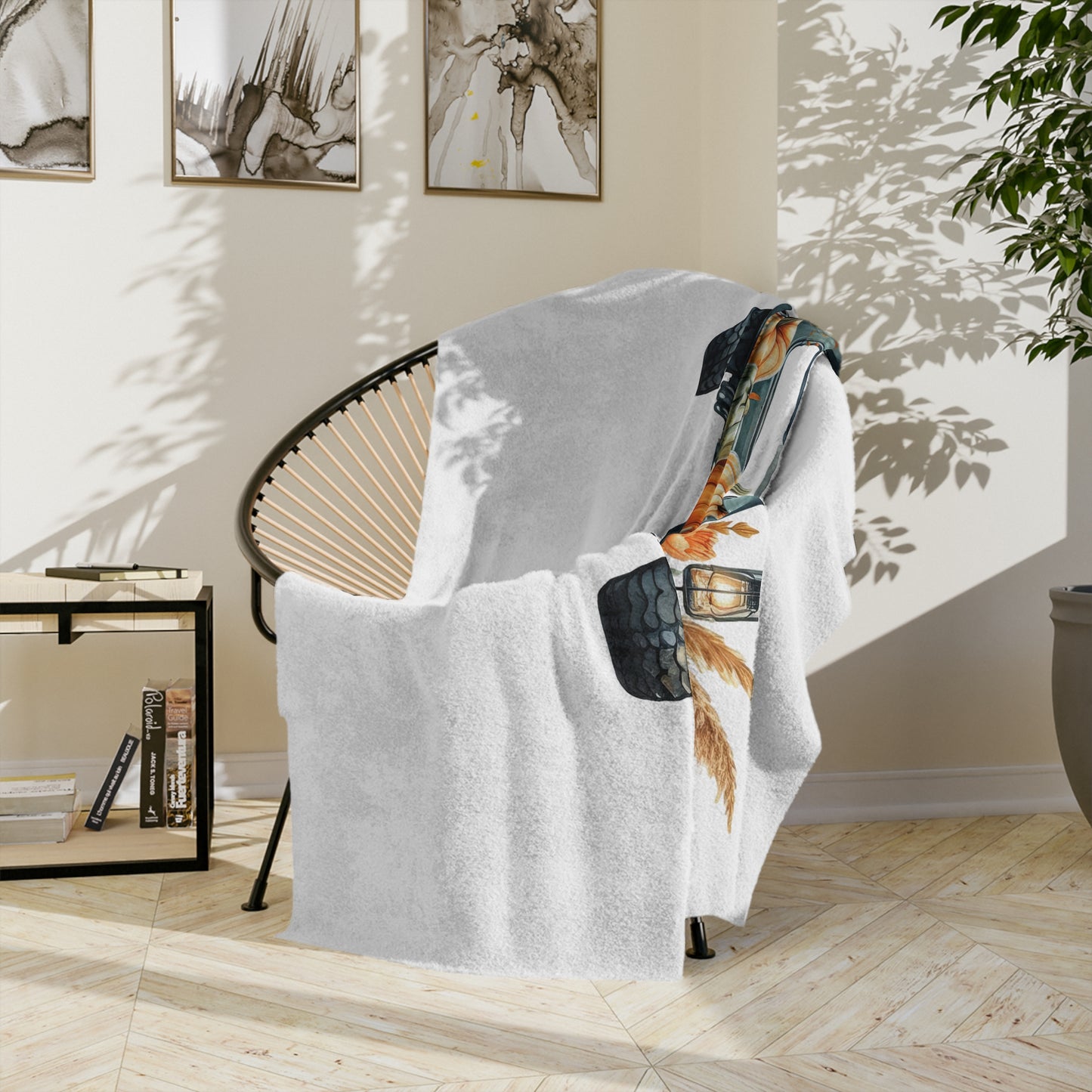 Welcome Fall VintageTruck Velveteen Blanket
