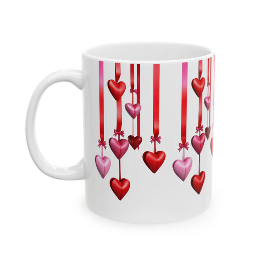 Romantic Hanging Hearts Coffee Mug