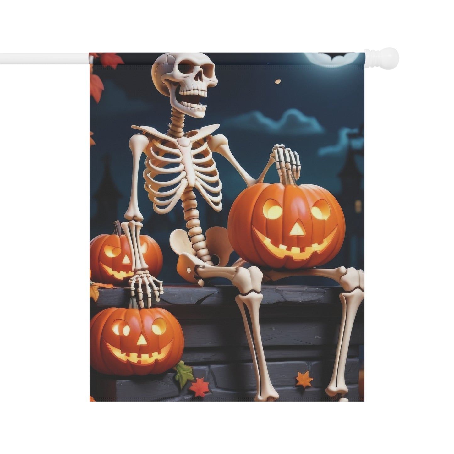 Funny Skeleton Halloween Garden Flag –