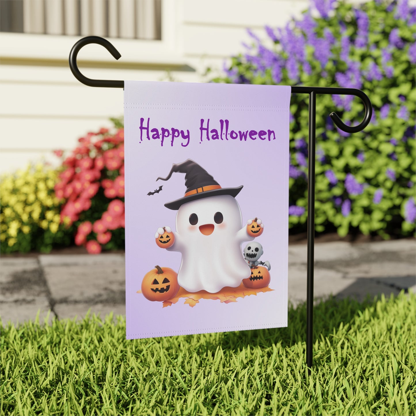 Cute Ghost Halloween Garden Flag