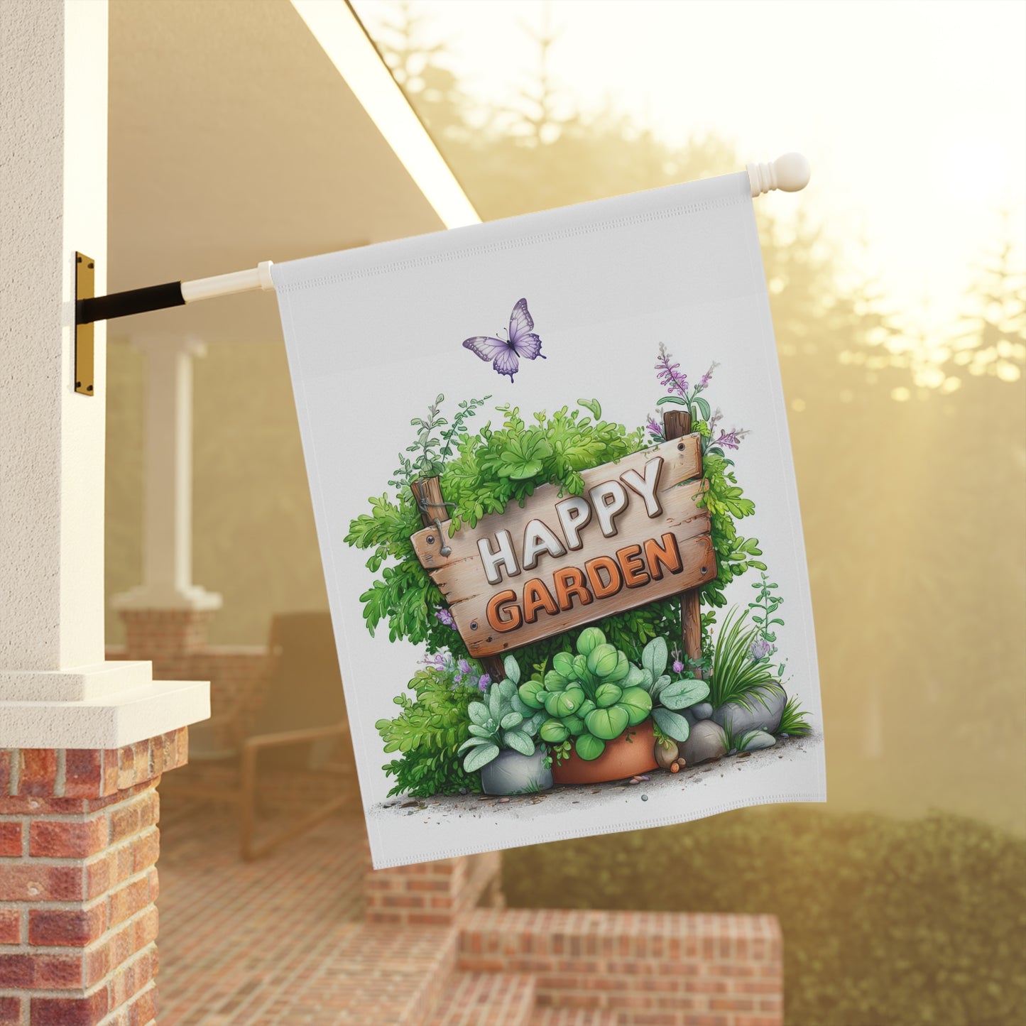 Cute "Happy Garden" Flag