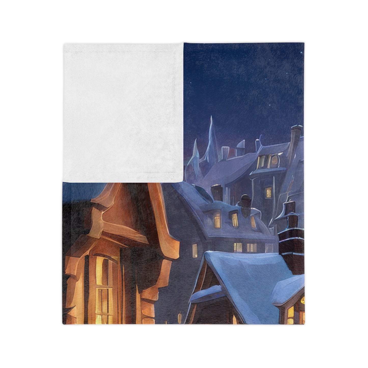 Charming Christmas Village Plush Blanket