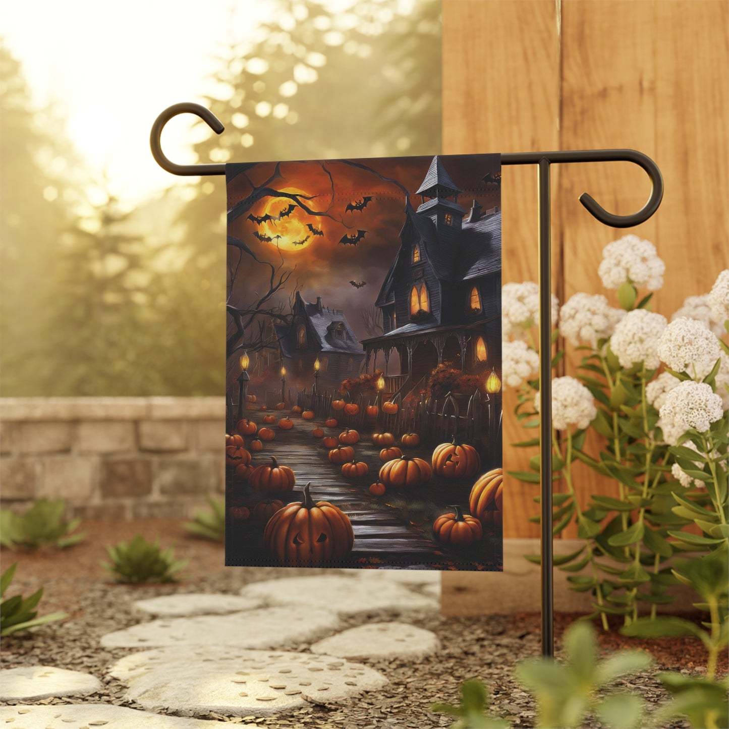Haunted House Halloween Garden Flag