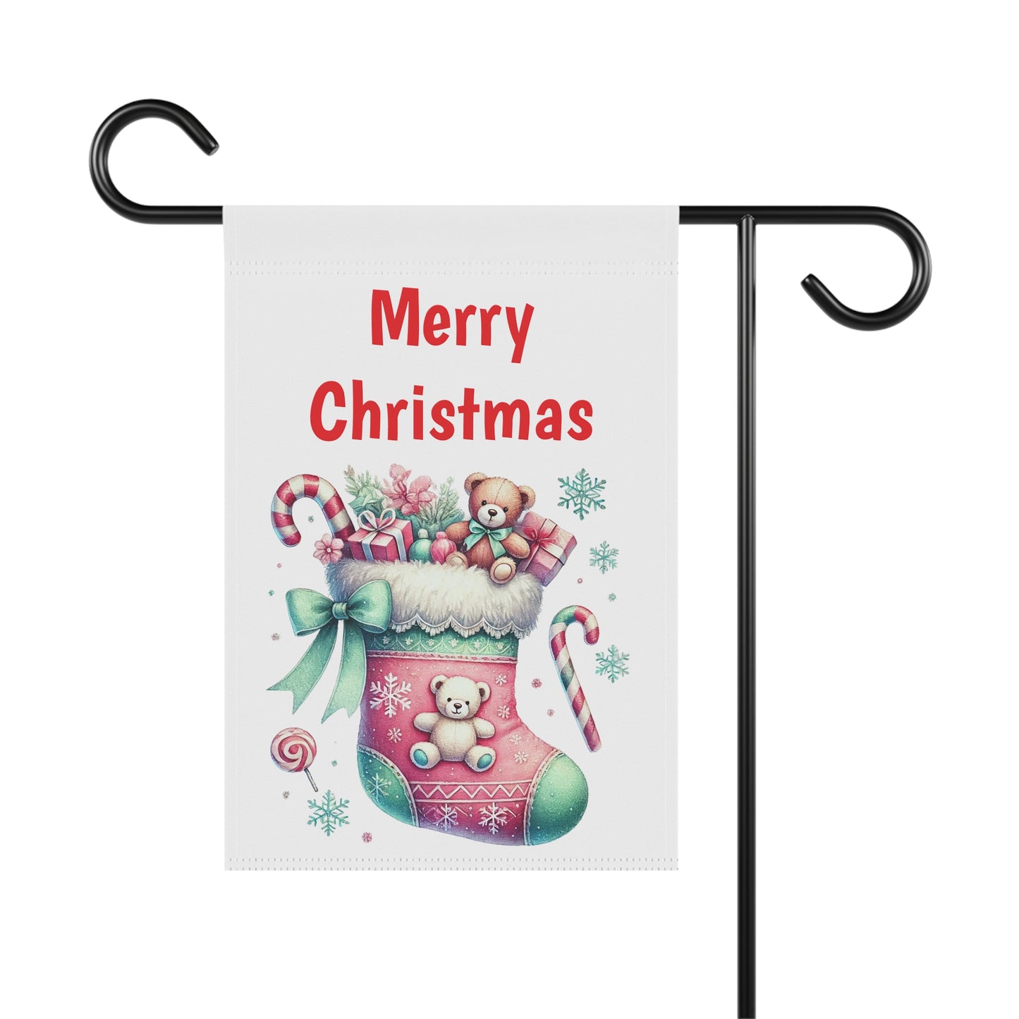 Colorful Christmas Stocking Garden Flag
