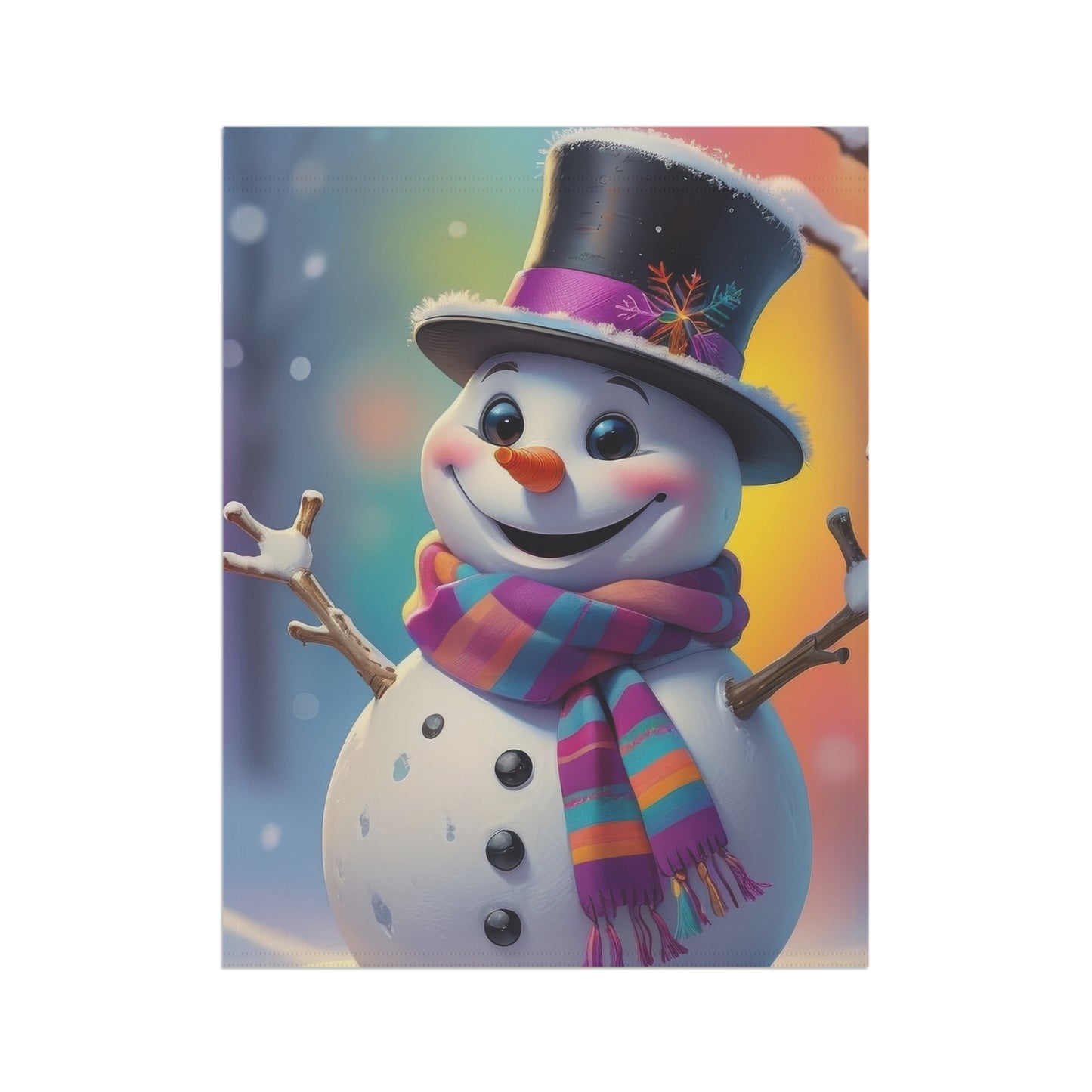 Vibrant & Cheerful Snowman Garden Flag