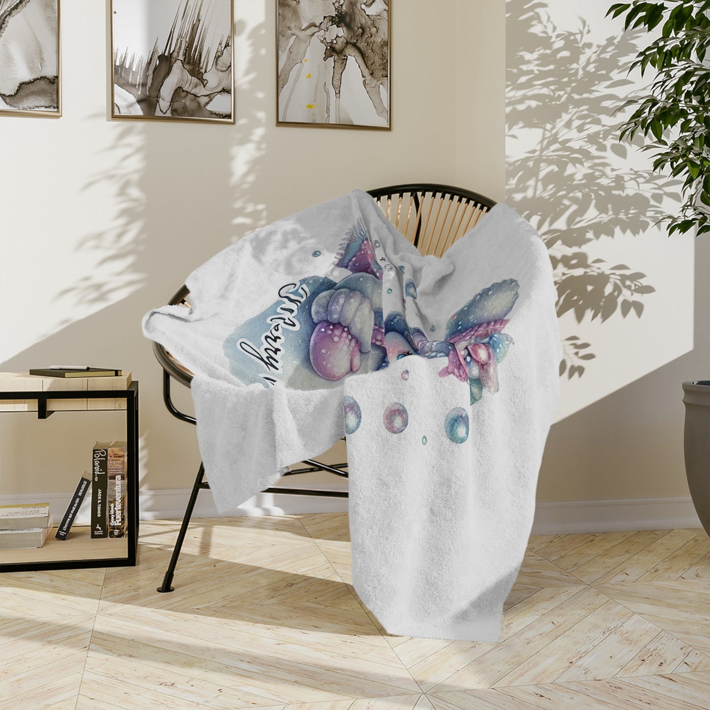 Pastel Snowman Merry Christmas Velveteen Plush Blanket