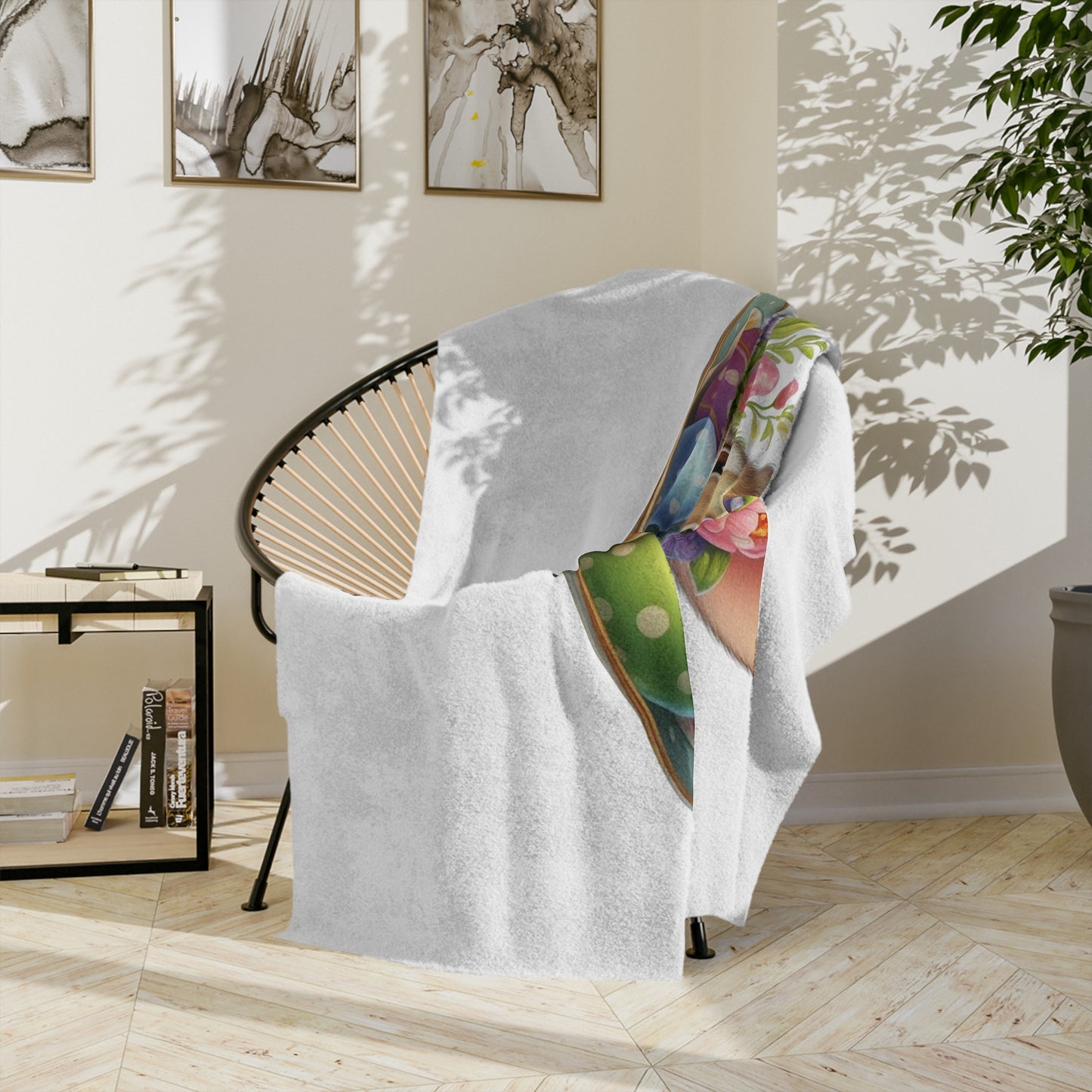 Cute Teacup Bunny Lightweight Velveteen Blanket