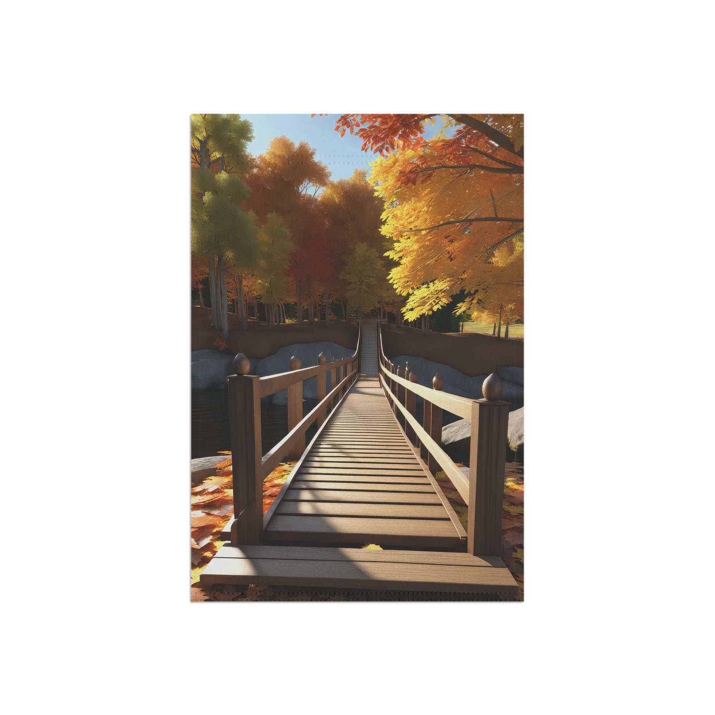 Colorful Autumn Scene Garden & House Banner