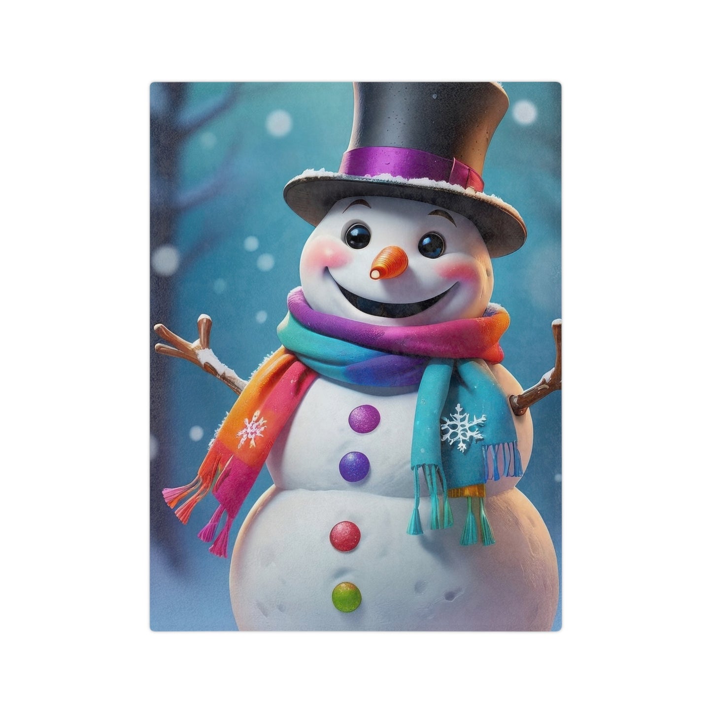 Colorful Snowman Velveteen Plush Blanket