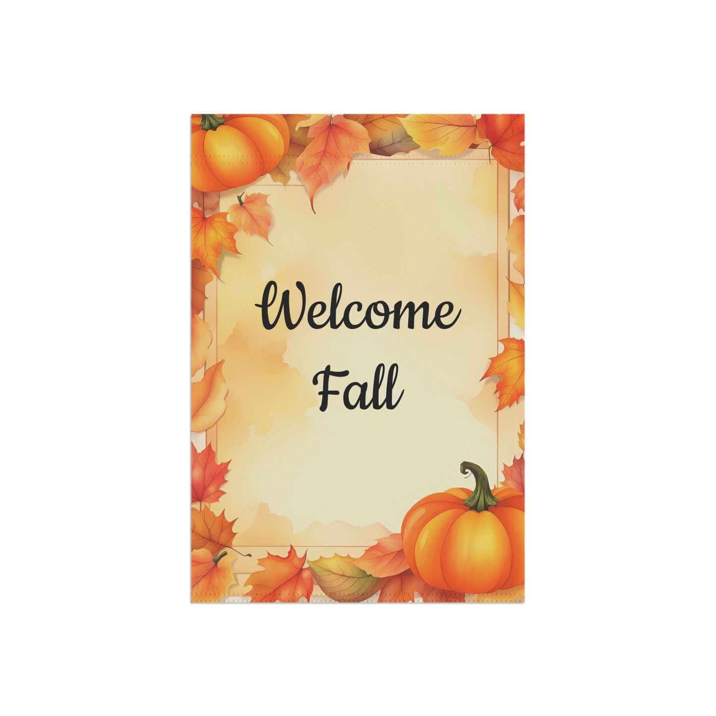 Autumn Leaves & Pumpkin Welcome Fall Garden Flag