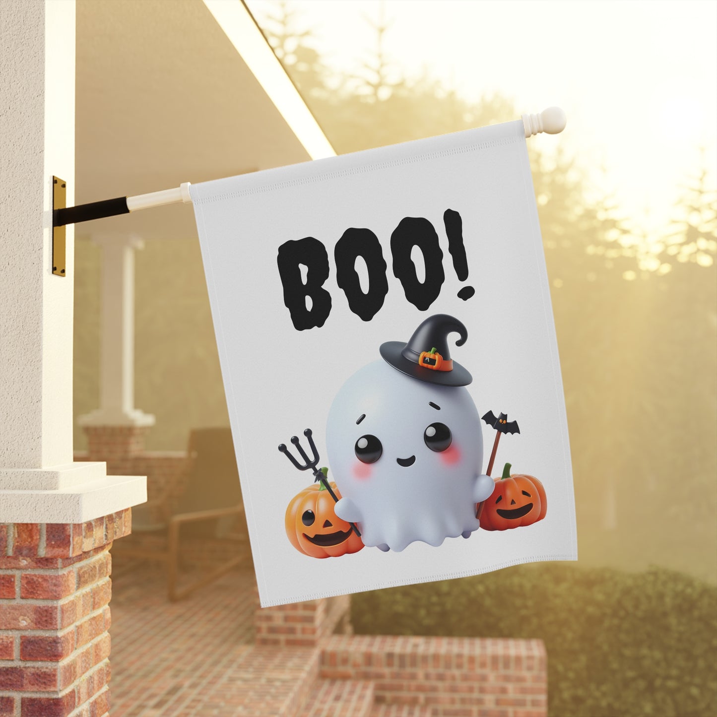 Cute Little Ghost Garden Flag