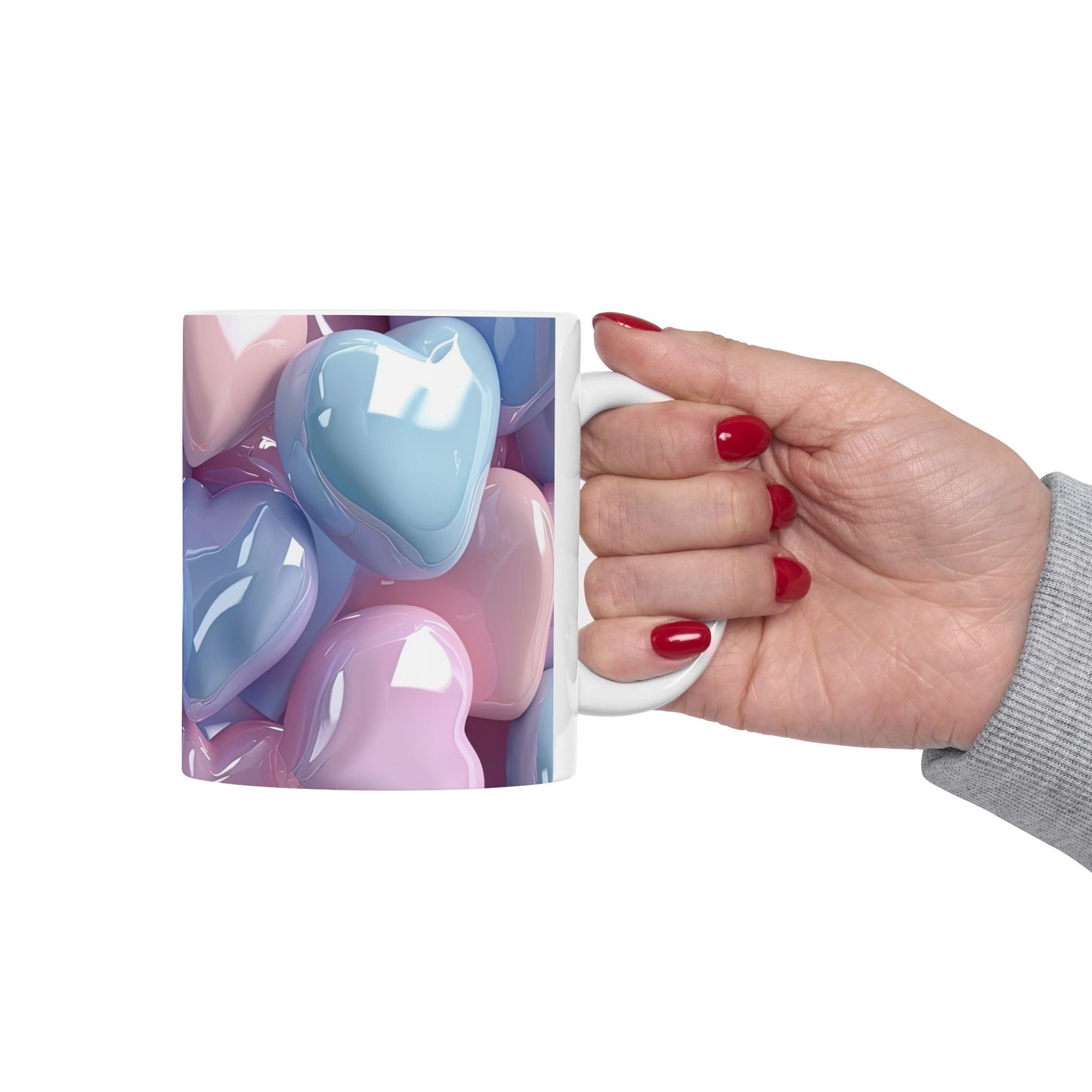 Pastel Hearts Ceramic Coffee Mug