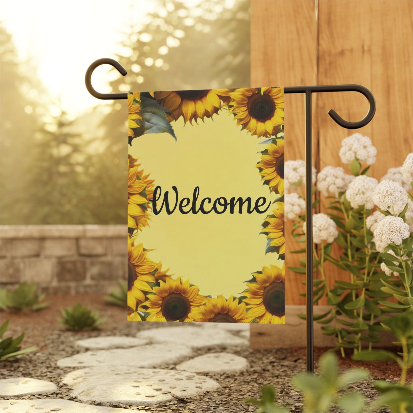 Welcome Garden Flag with Sunflowers