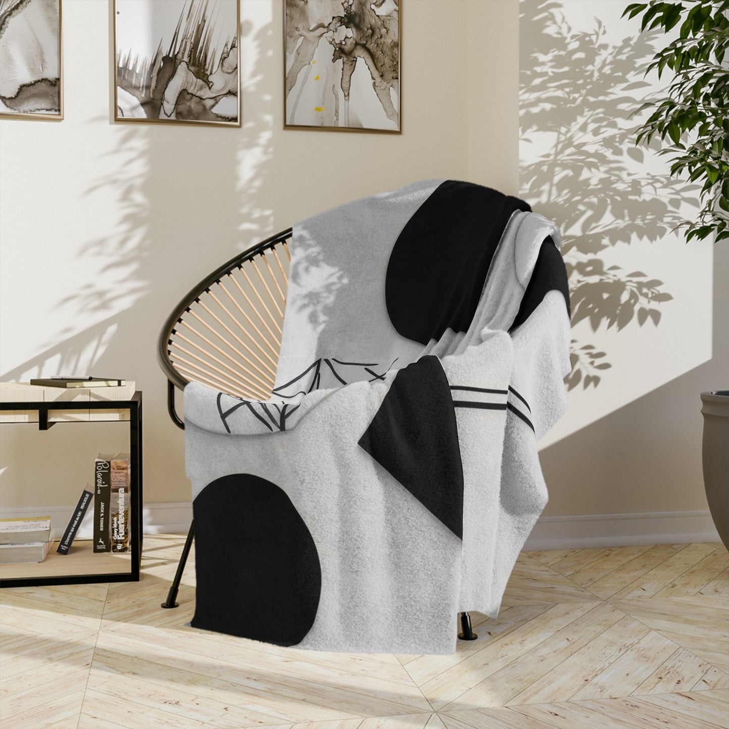 Monochrome Geometry Velveteen Blanket