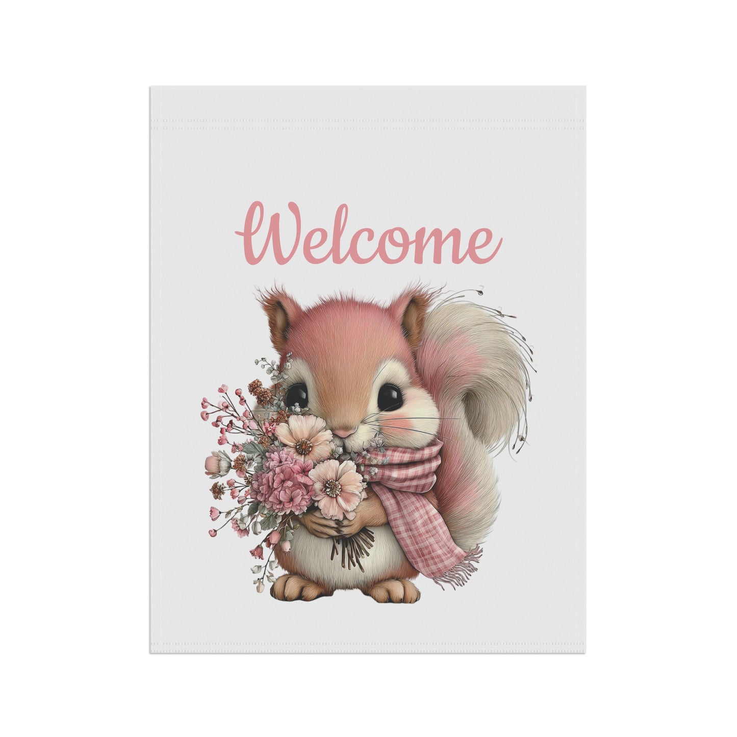 Welcome Squirrel Garden Flag