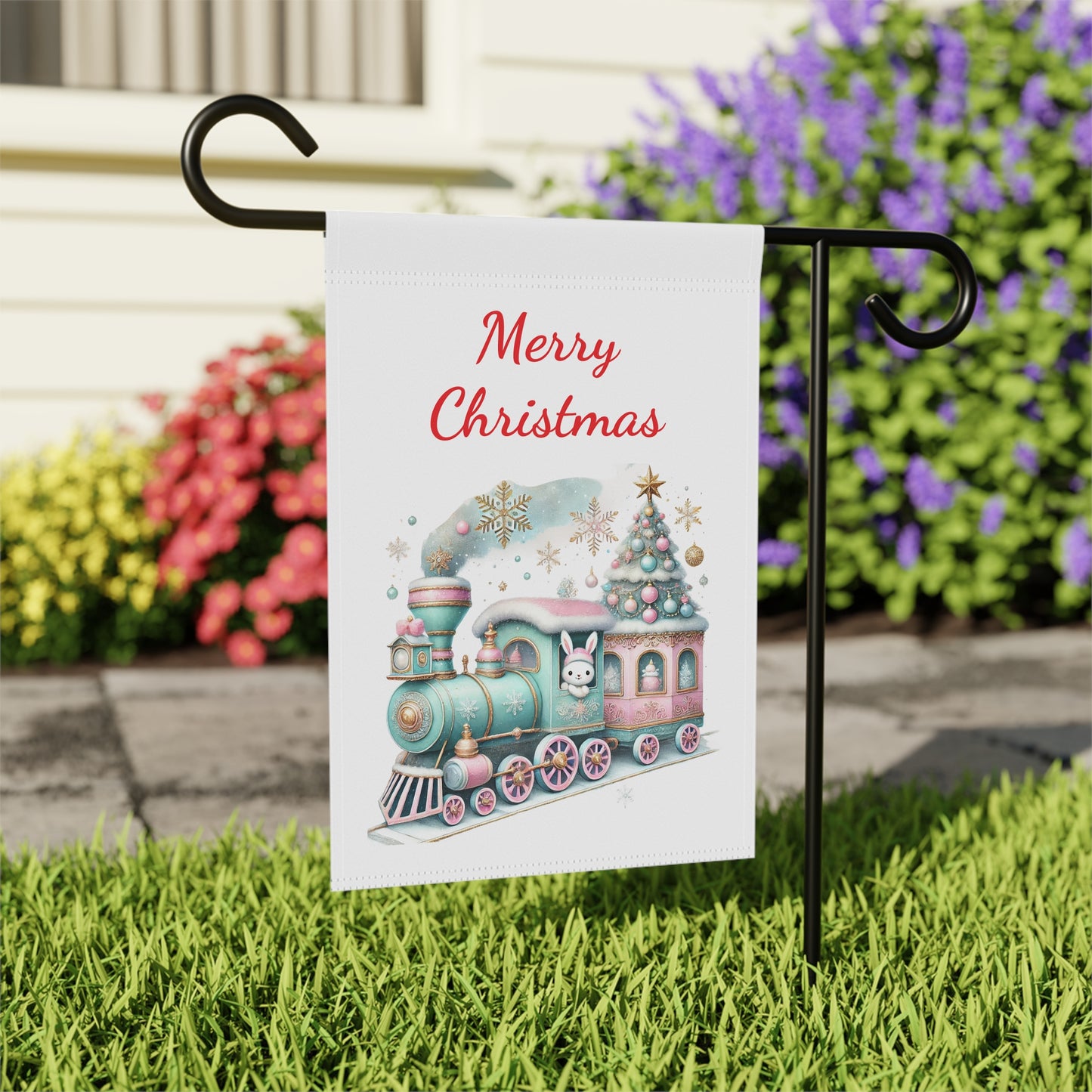 Christmas Train Garden Flag/Banner
