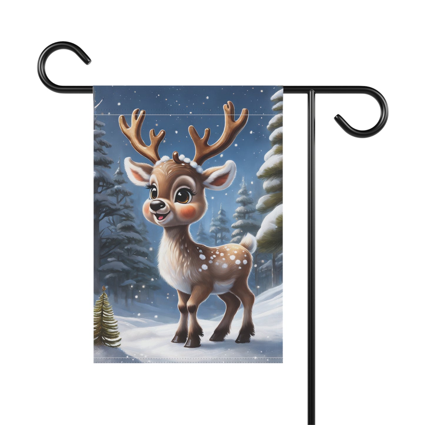 Adorable Young Reindeer Garden Flag