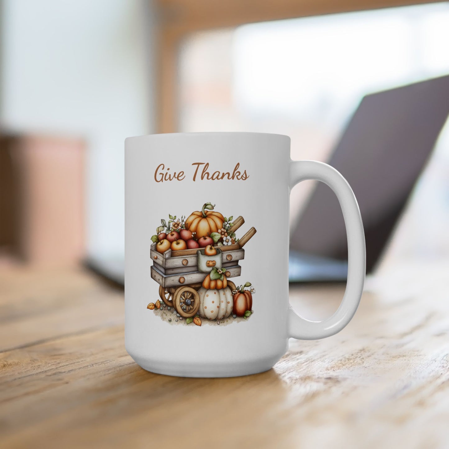 Give Thanks Ceramic Coffee Mug