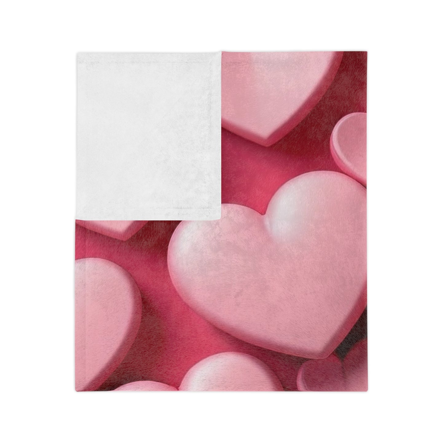 Soft Pink Hearts Texture Blanket