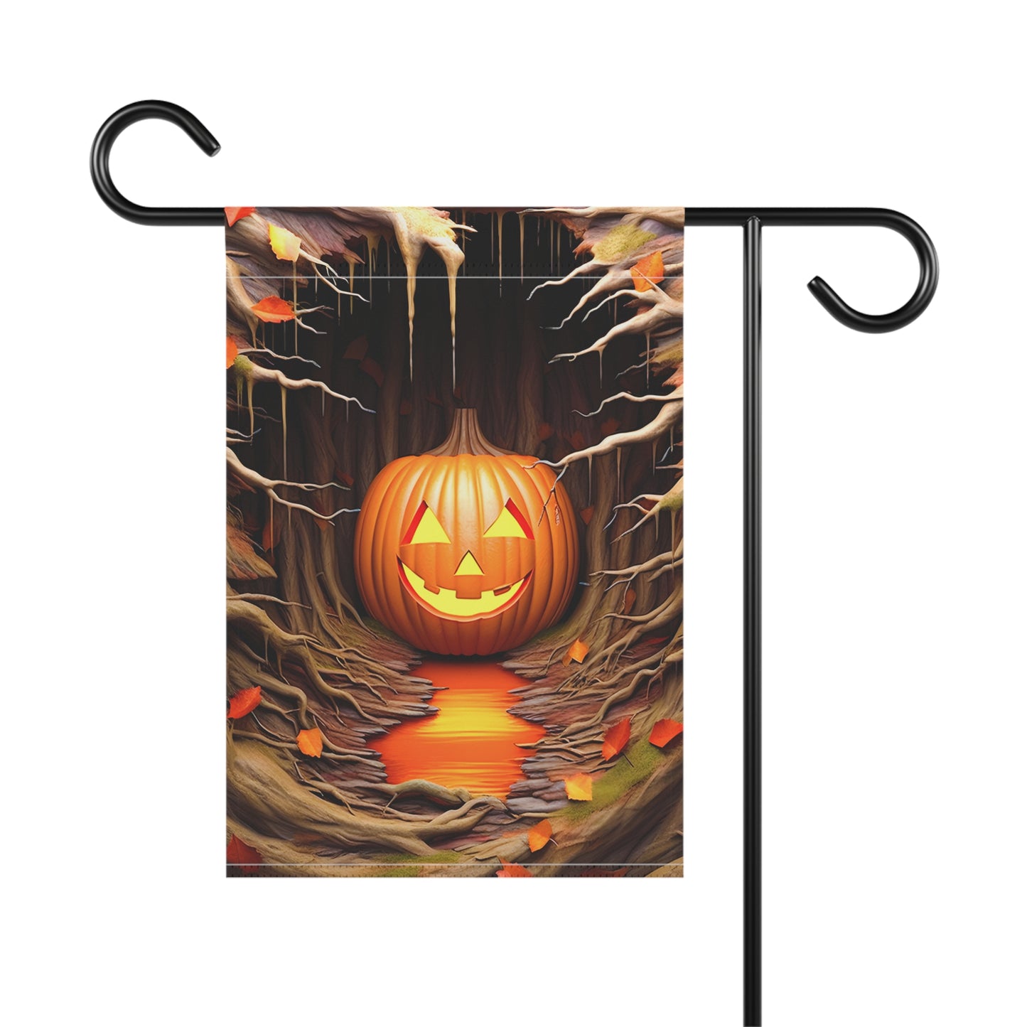 Smiling Jack-o'-Lantern Halloween Garden Flag