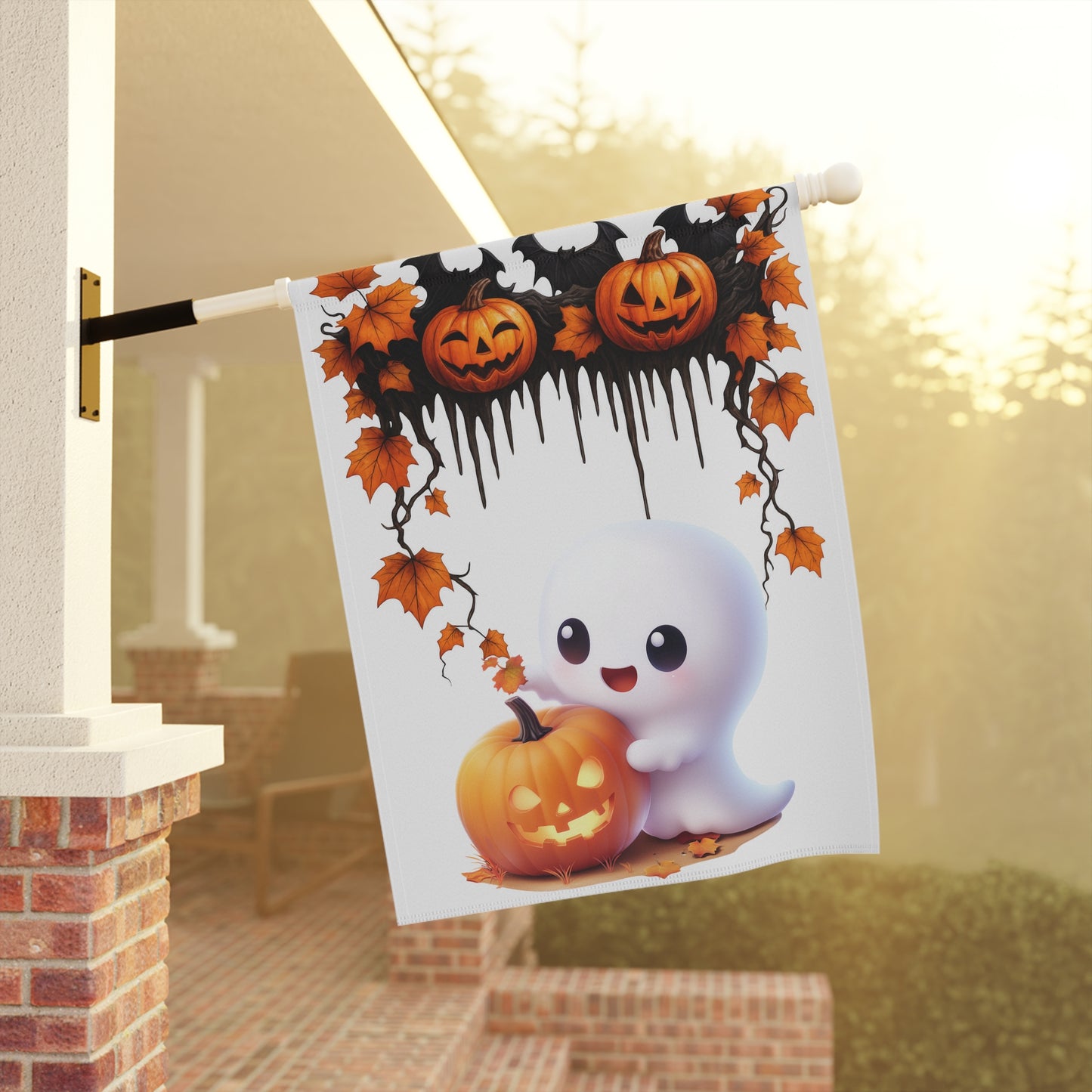 Cute Ghost Halloween Garden Flag