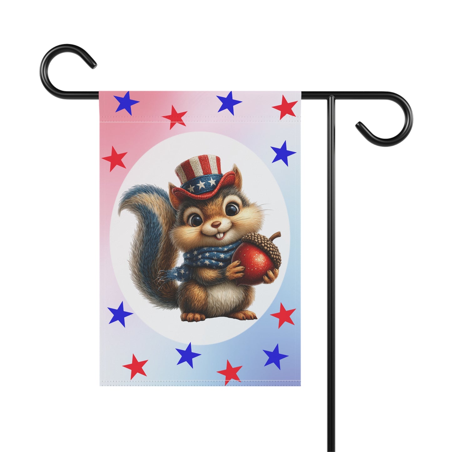 Patriotic squirrel 4thy of July Holiday Flag
