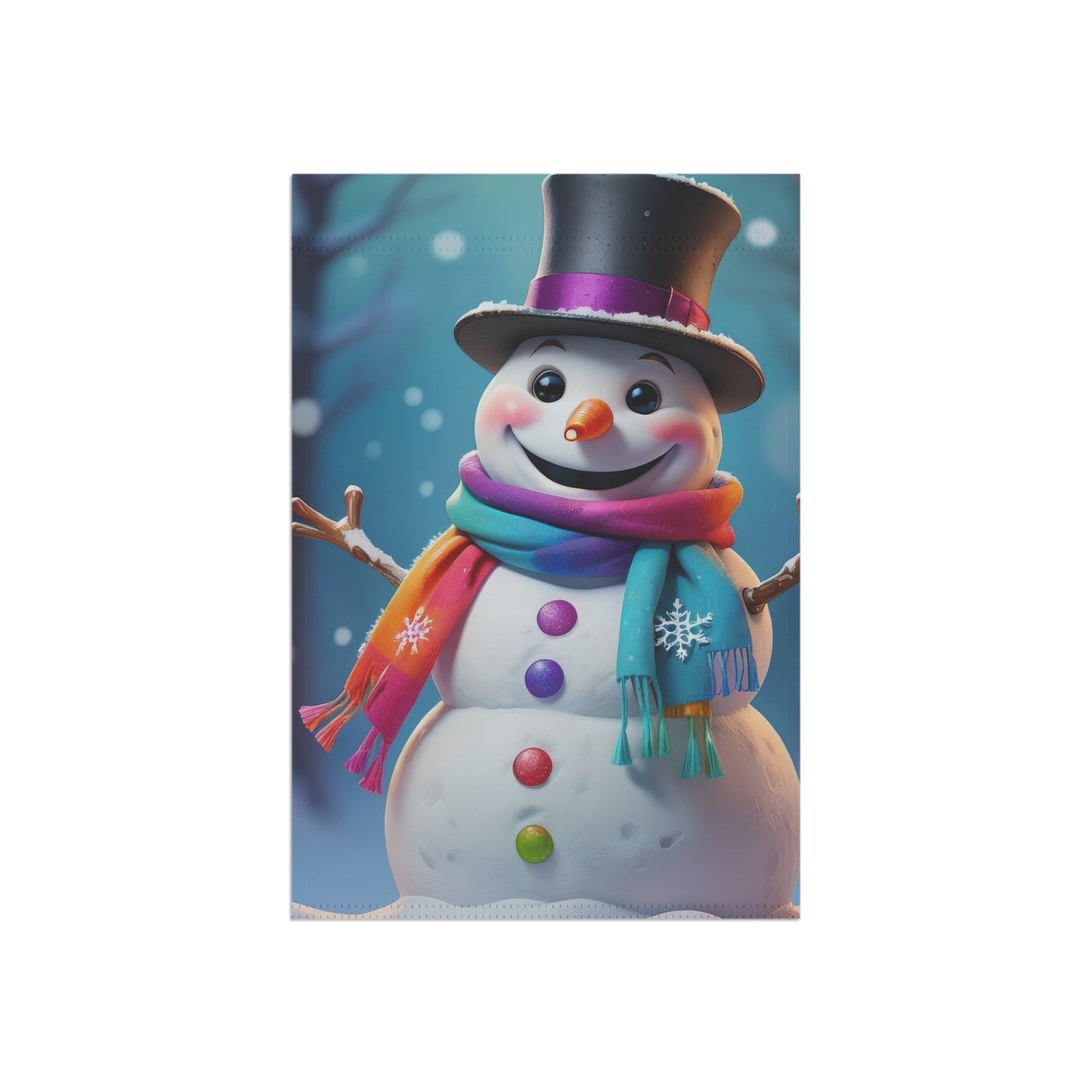 Festive Colorful Snowman Garden Flag