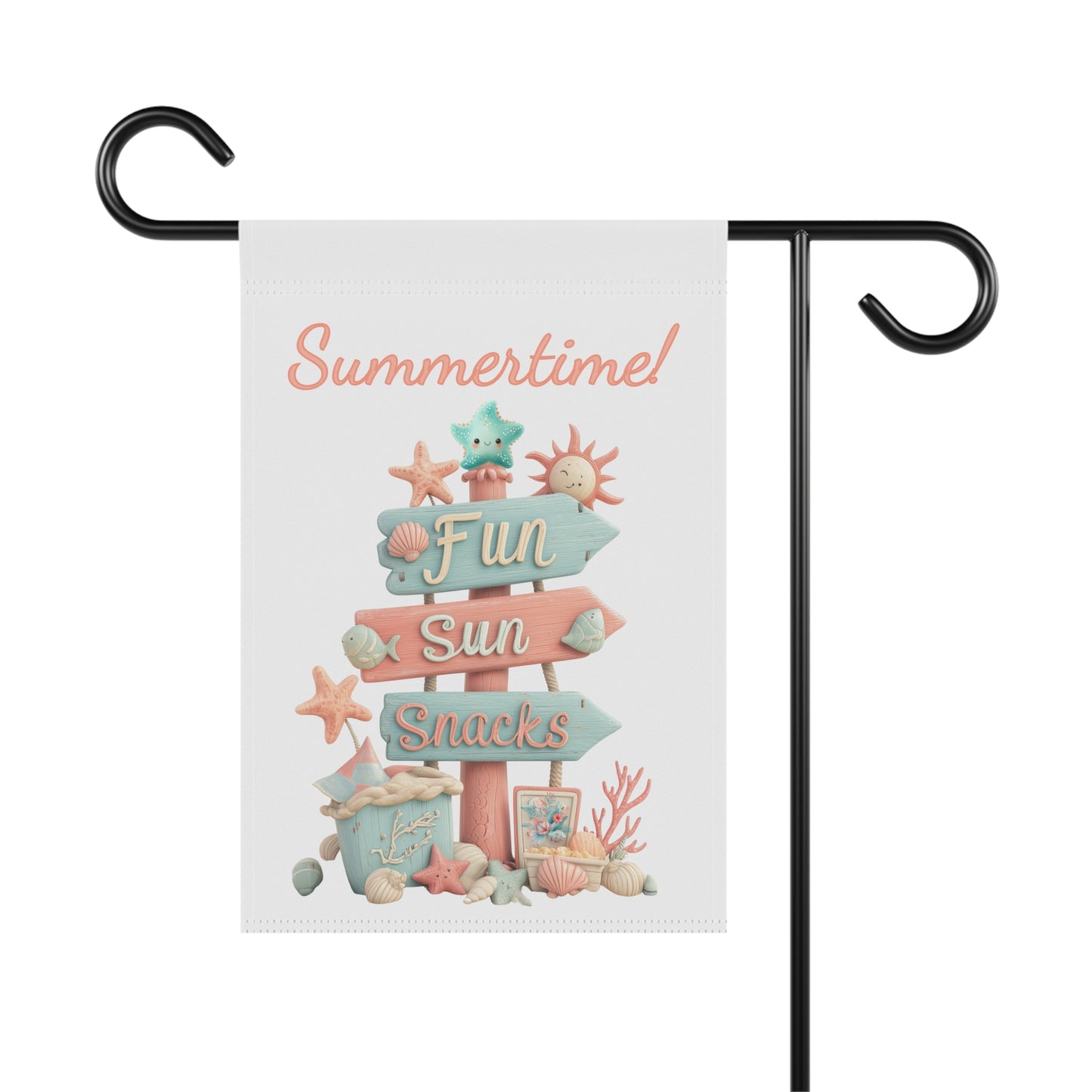 Summertime Sign Garden Flag