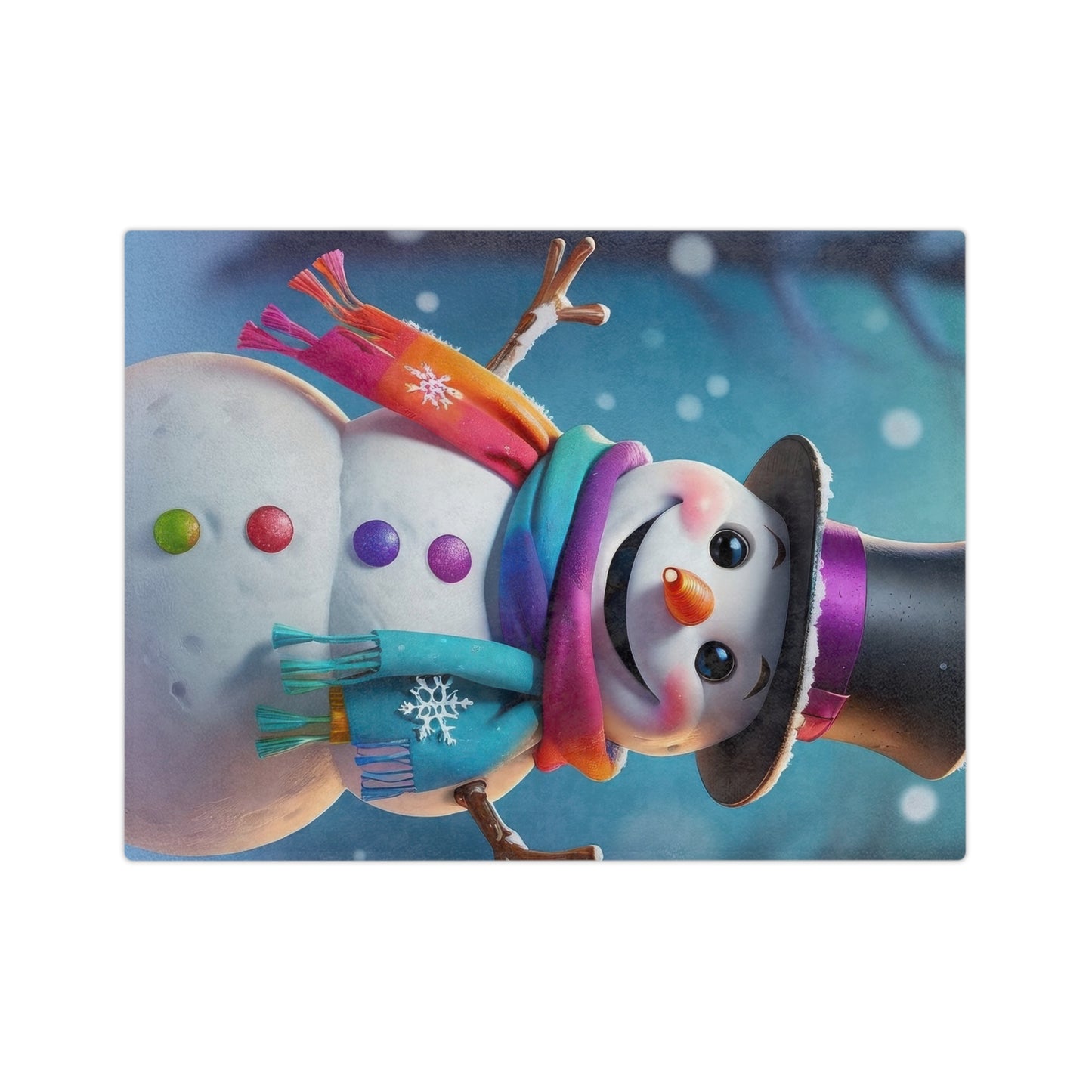Colorful Snowman Velveteen Plush Blanket