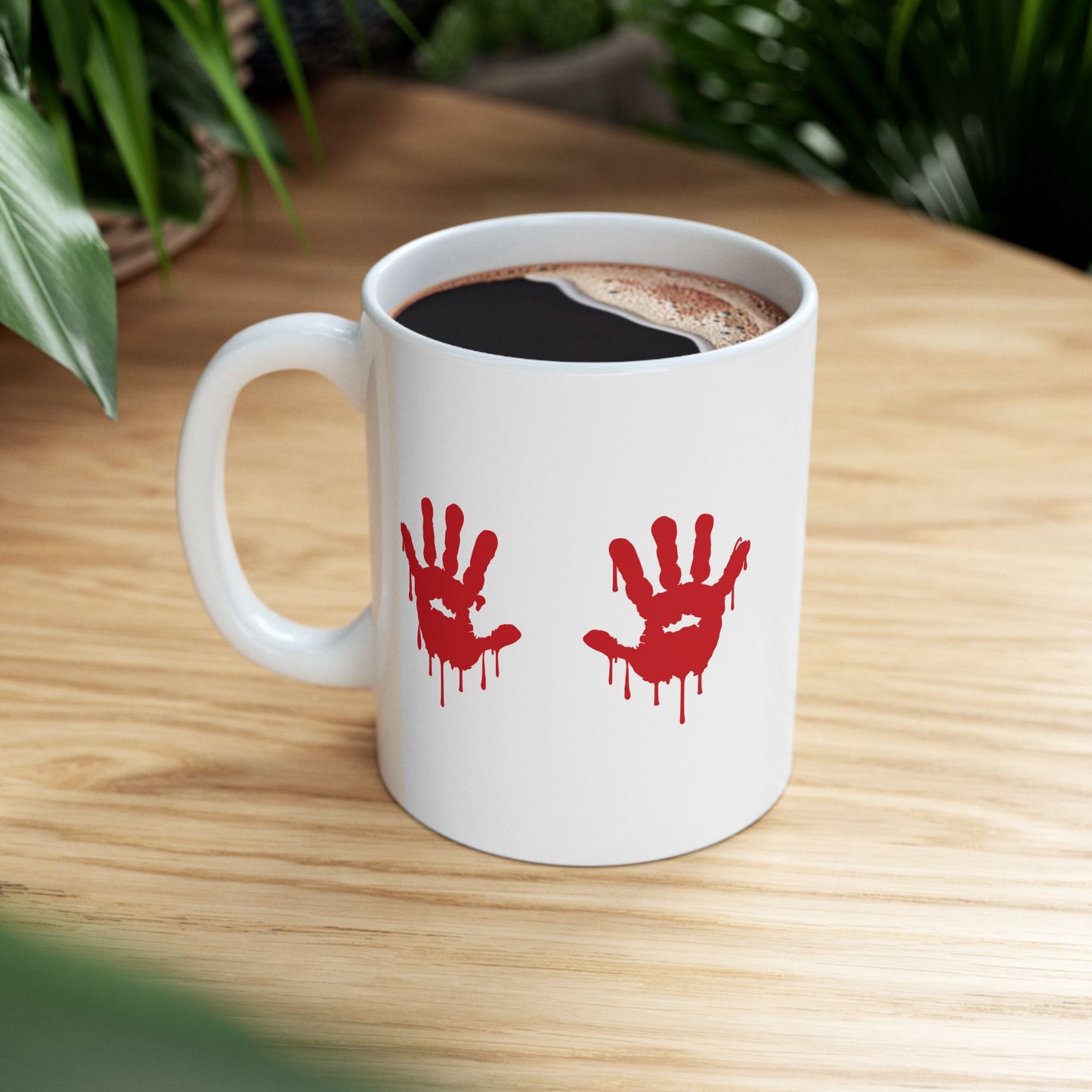 Bloody Handprints Horror Coffee Mug