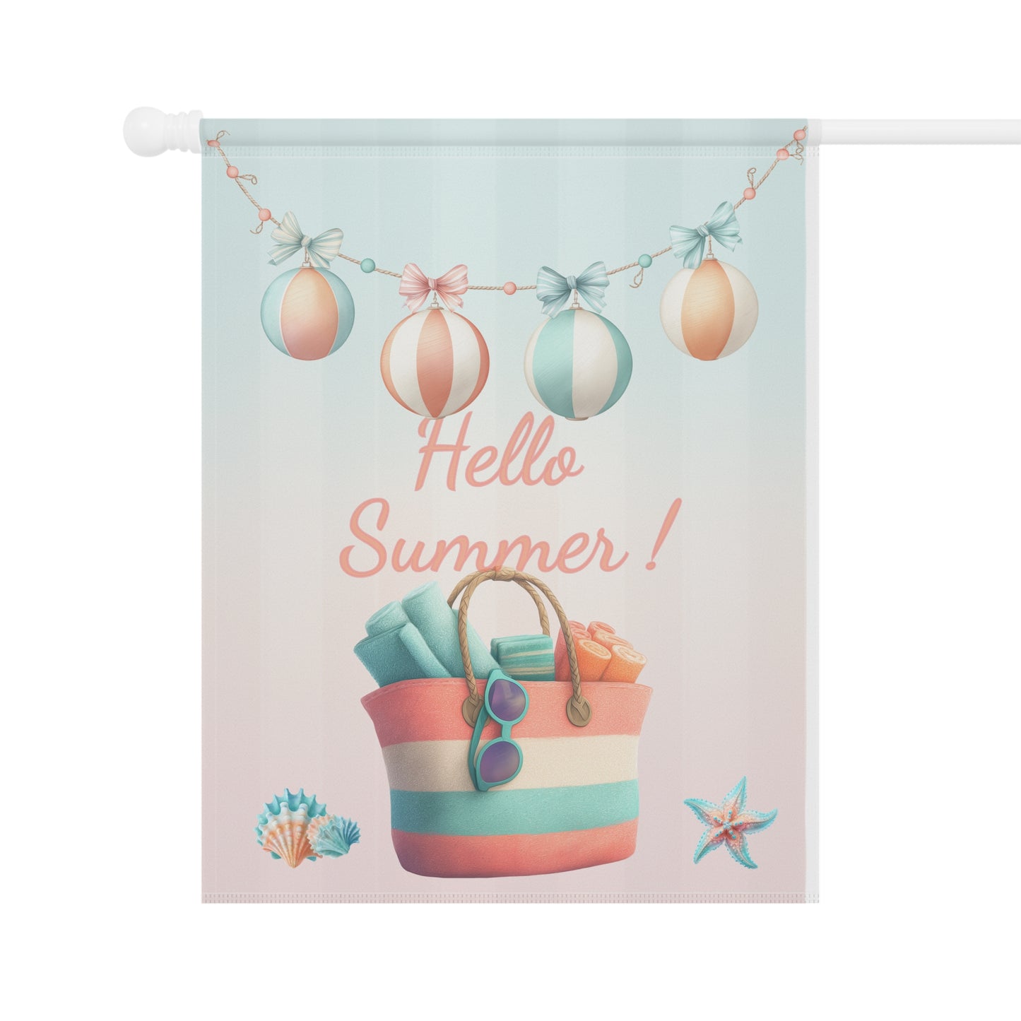 Summer Beach Bag Garden Flag