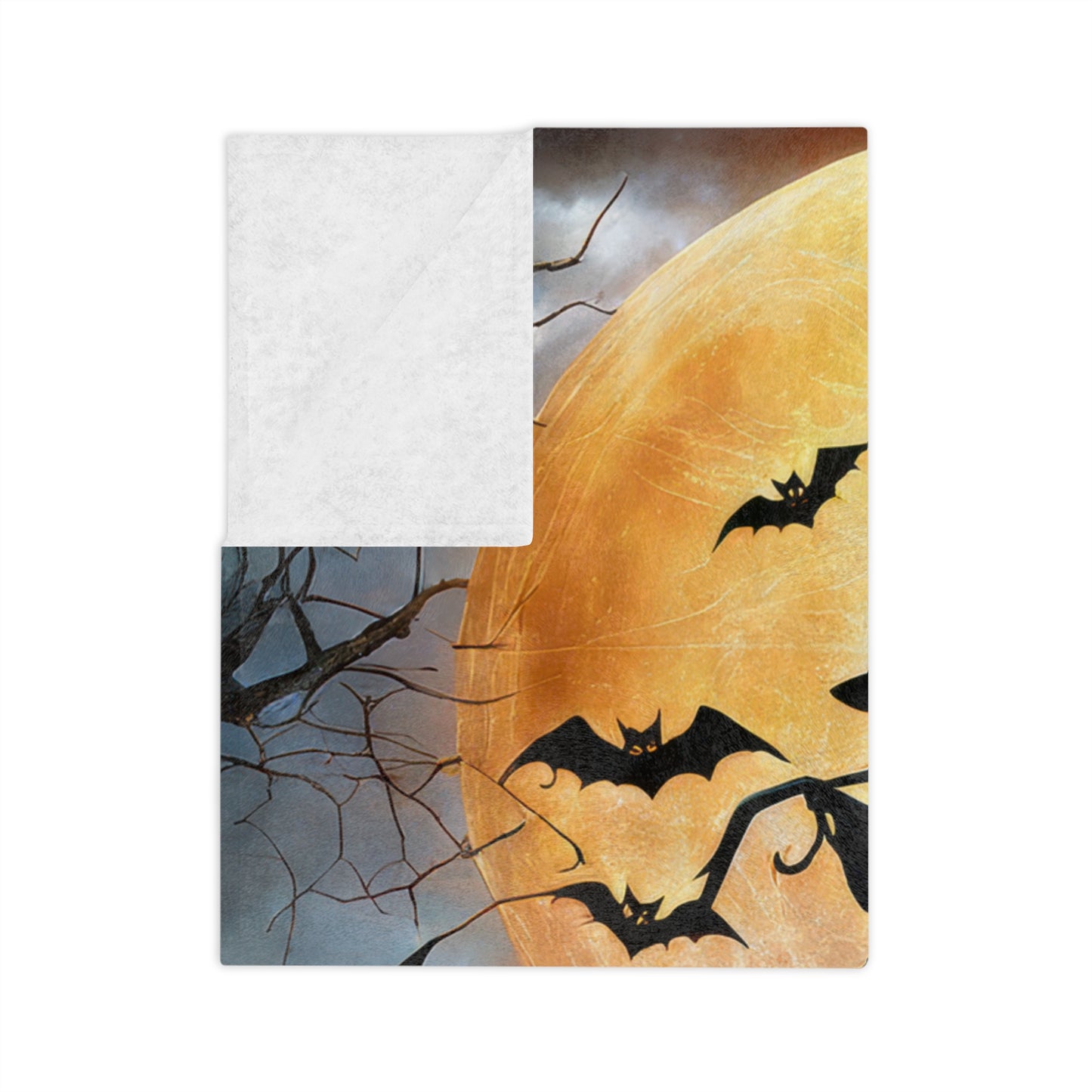 Mystical Haunted Mansion & Jack-o'-Lantern Path Halloween Plush Blanket