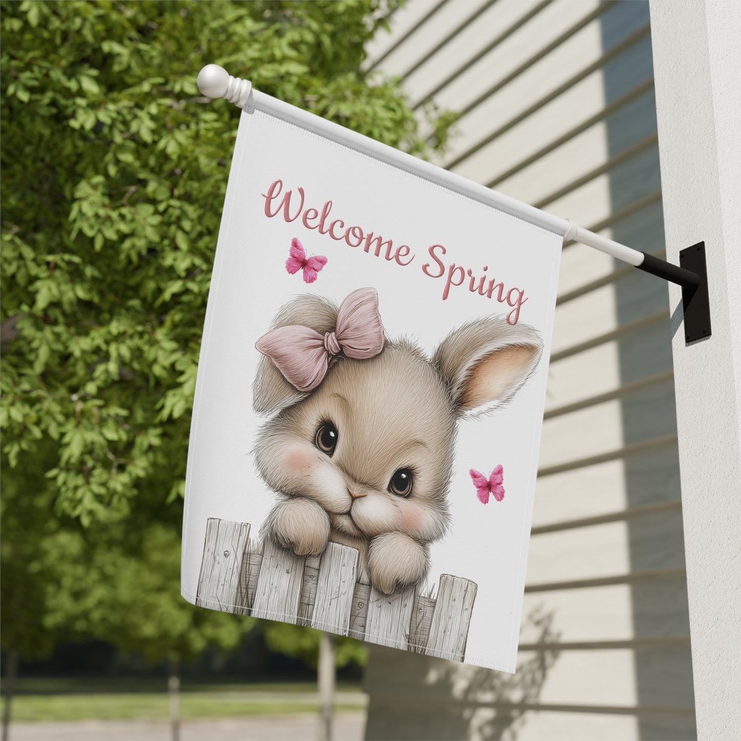 Bunny & Butterflies Garden Flag