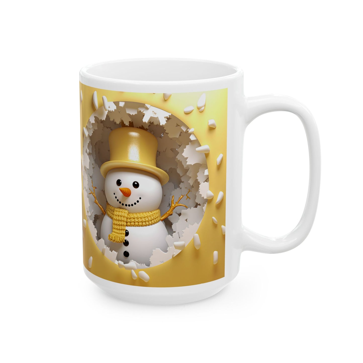 Cheerful 3-D Snowman Coffee Mug
