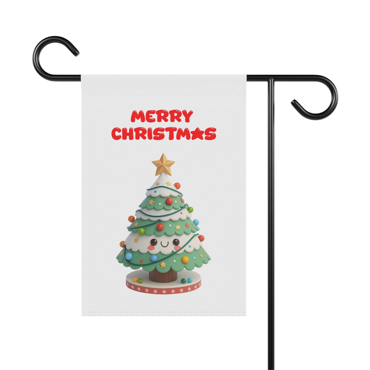 Whimsical 3D Christmas Tree Garden Flag