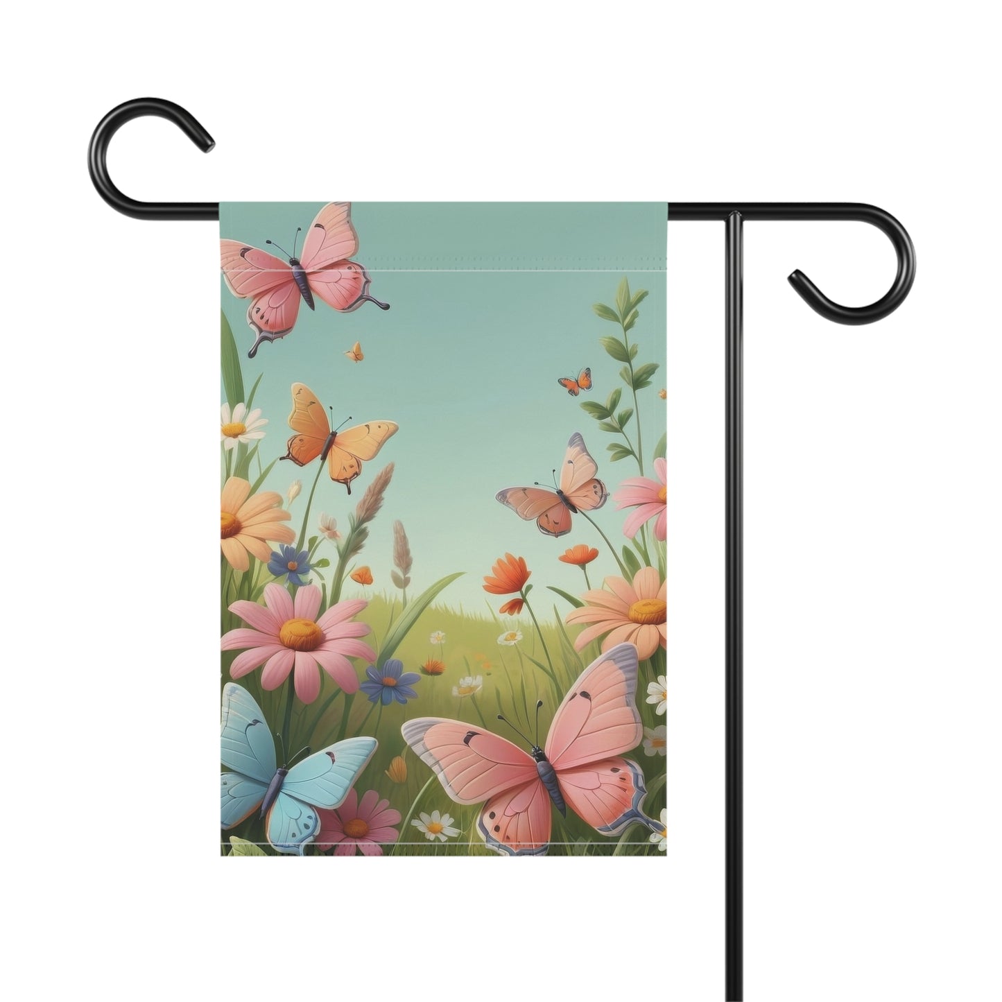Spring Meadow Butterflies & Flowers Garden Flag