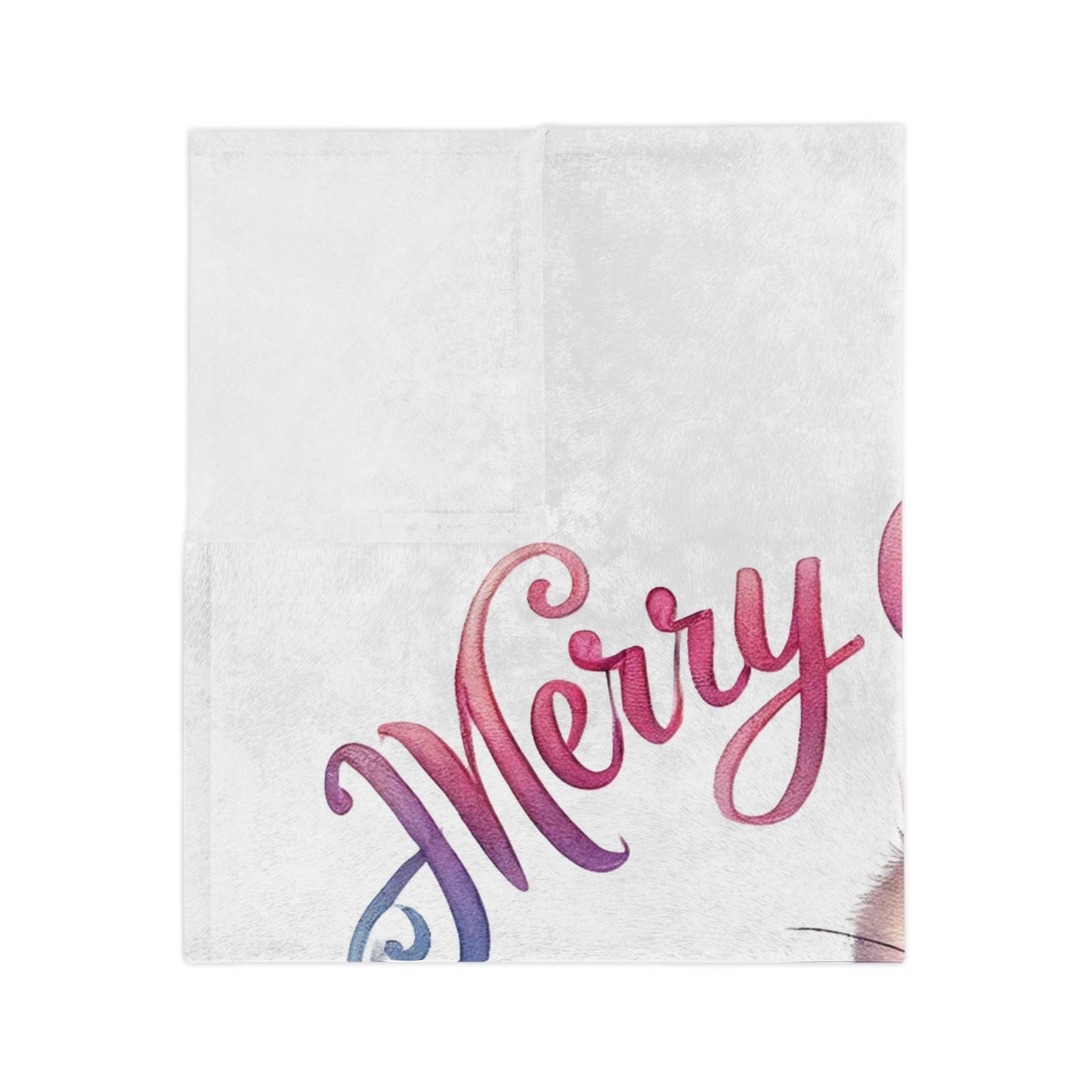 Merry Christmas Kitten Velveteen Plush Blanket