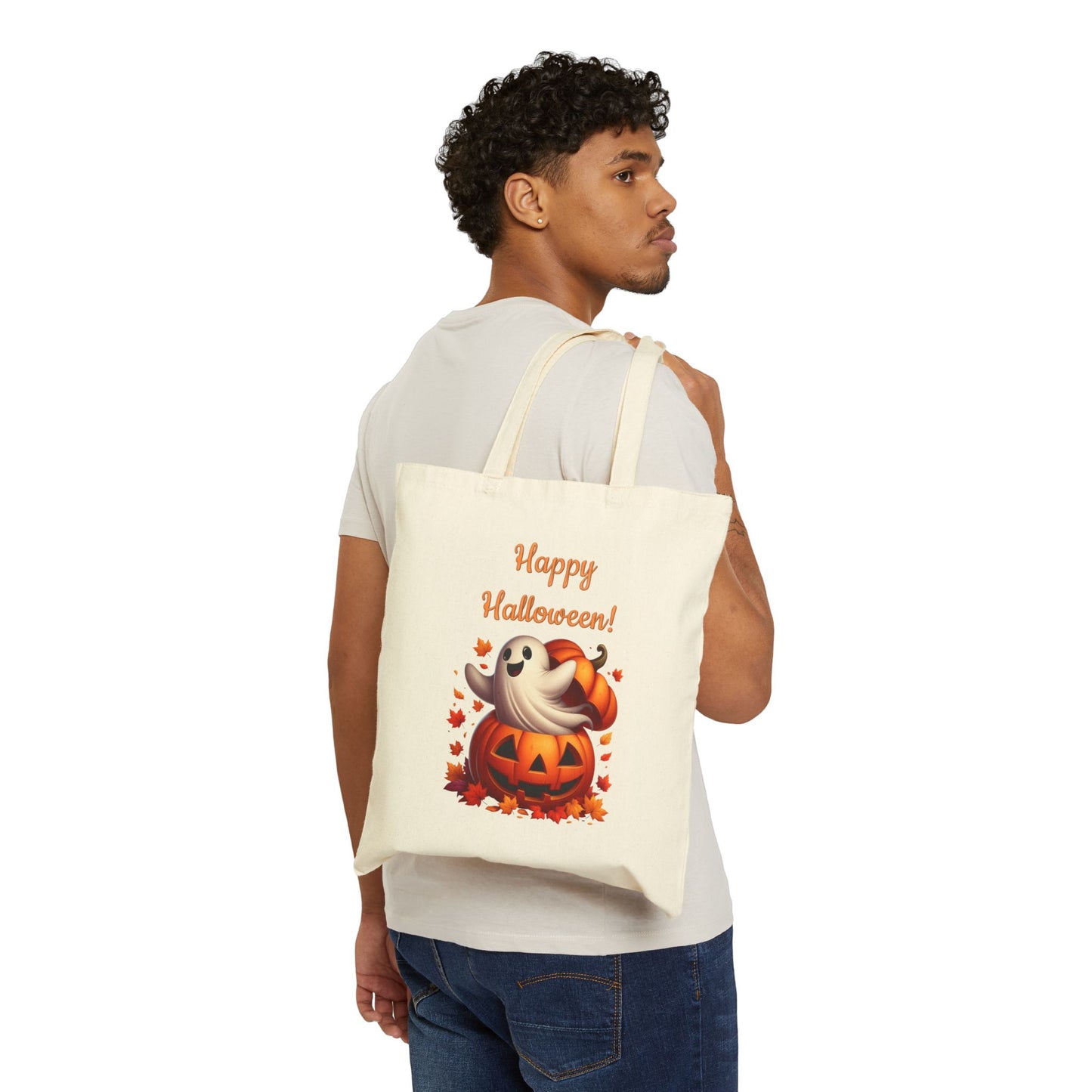 Reusable Halloween Trick or Treat Bag with Friendly Ghost