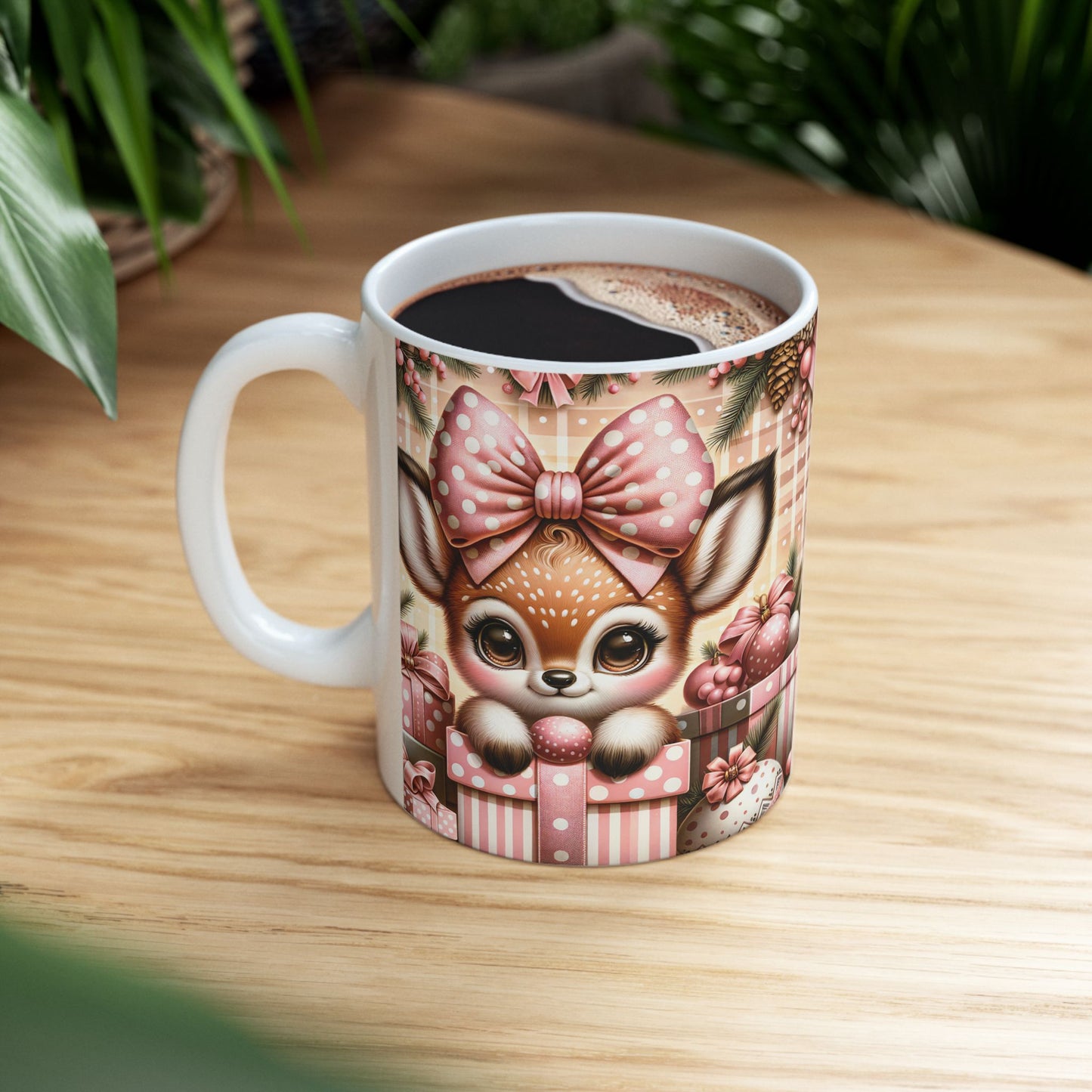 Adorable Christmas Fawn Coffee Mug