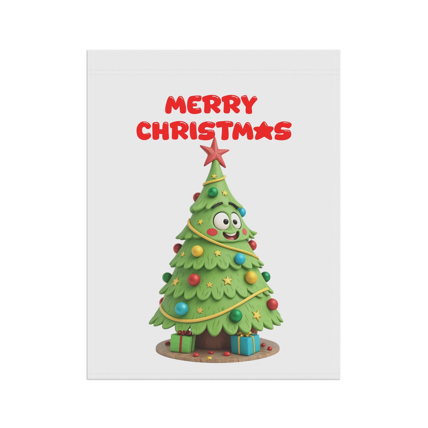 Funny Cartoon Christmas Tree Garden Flag