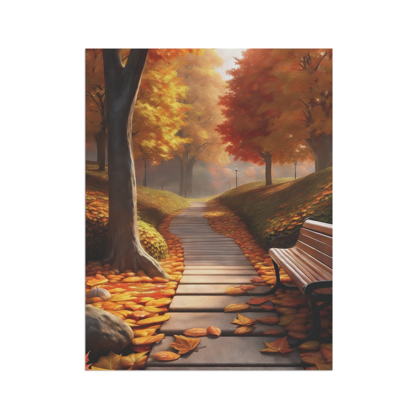 Scenic Autumn Garden Flag