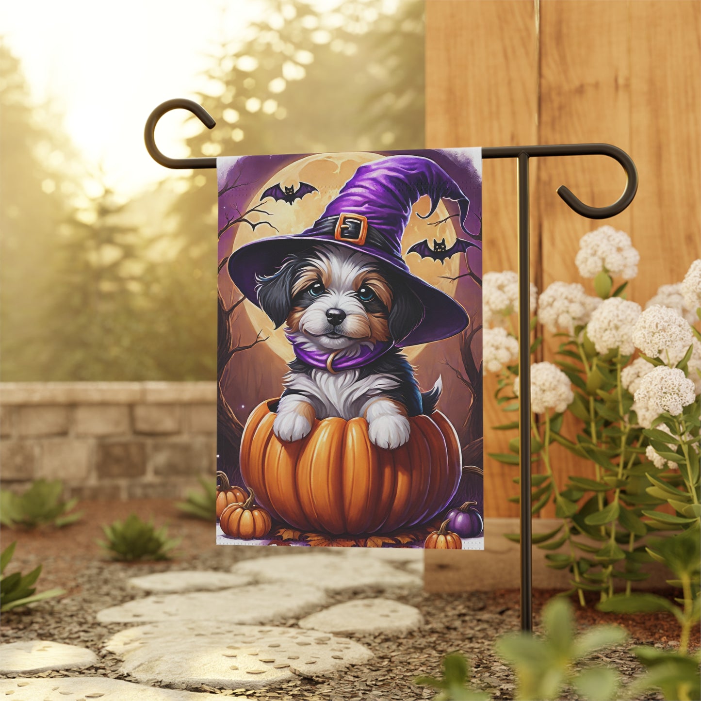 Adorable Halloween Puppy Garden Flag/ House Banner