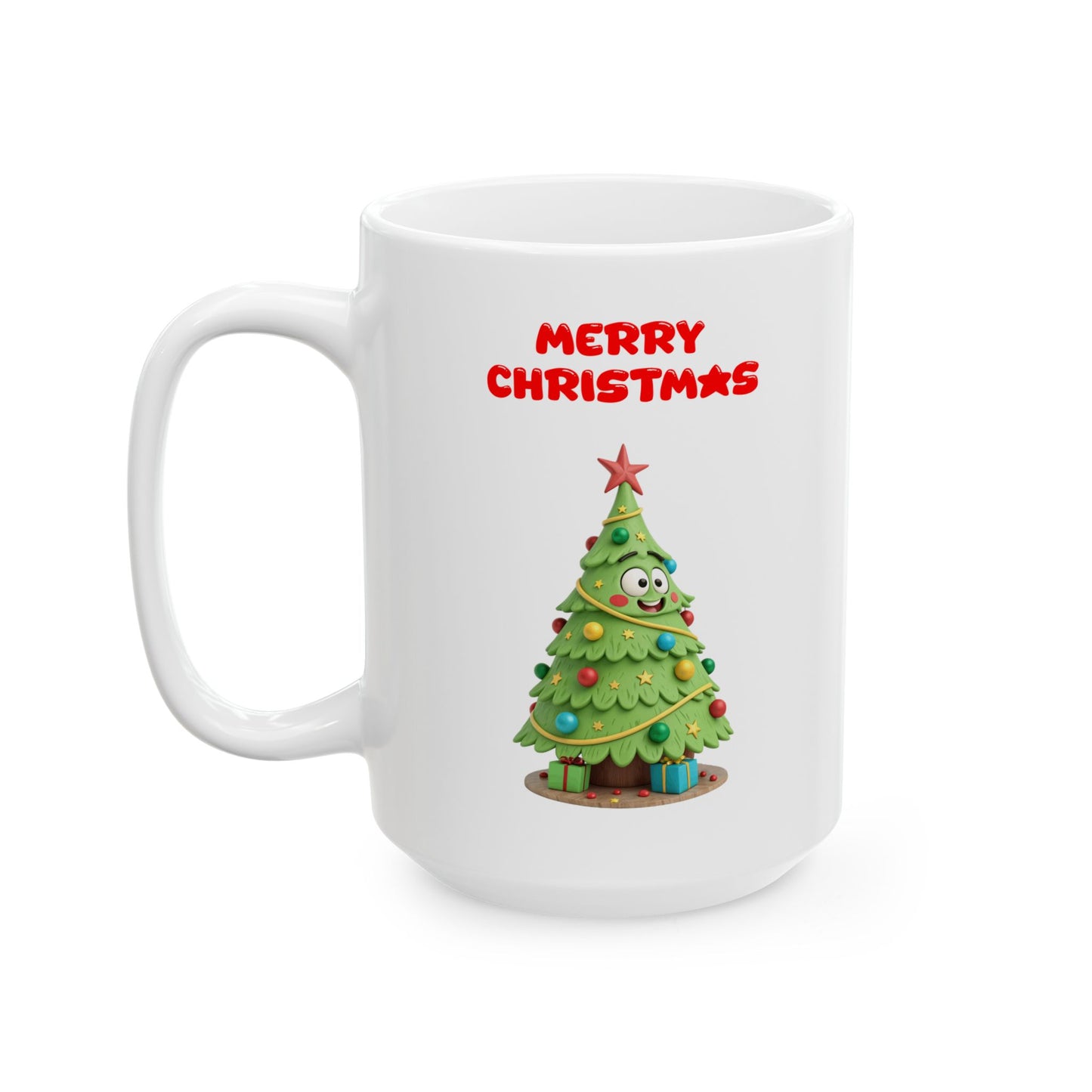 Merry Christmas Cartoon Tree Coffee Mug